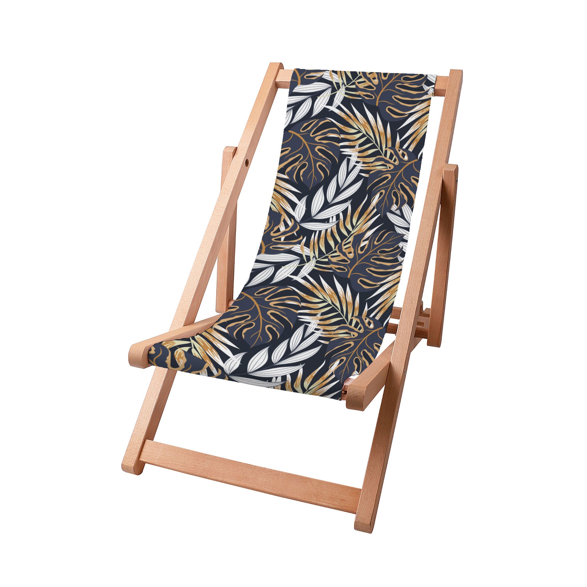 Wooden Deck Chair Golden Leaves