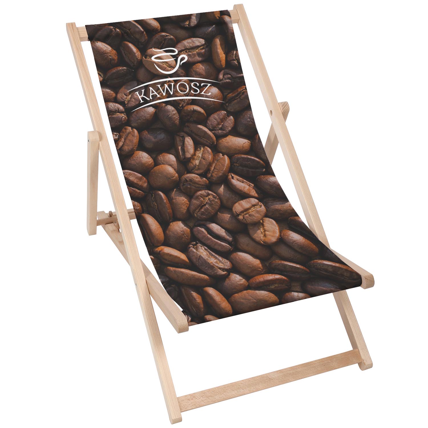 Wooden Deck Chair Coffee Lover
