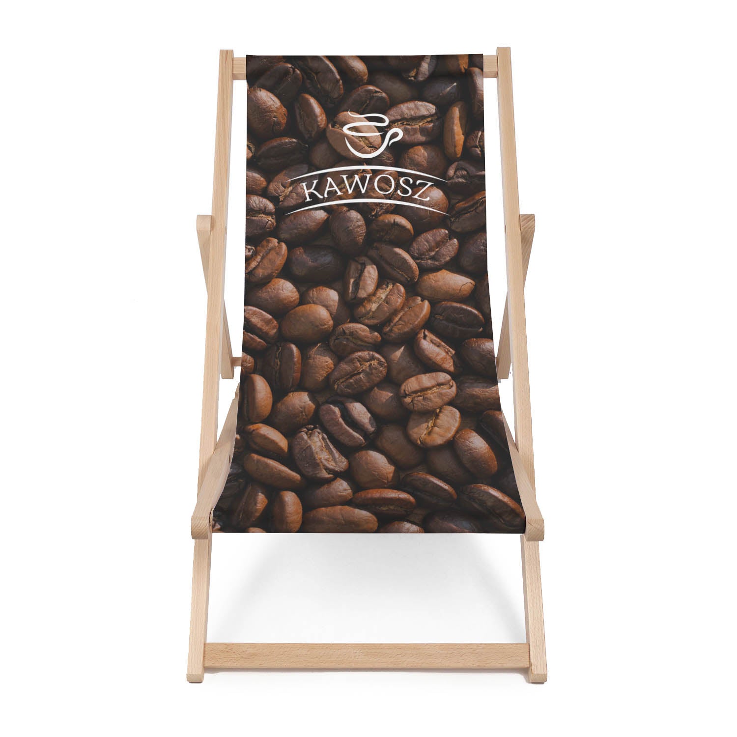 Wooden Deck Chair Coffee Lover