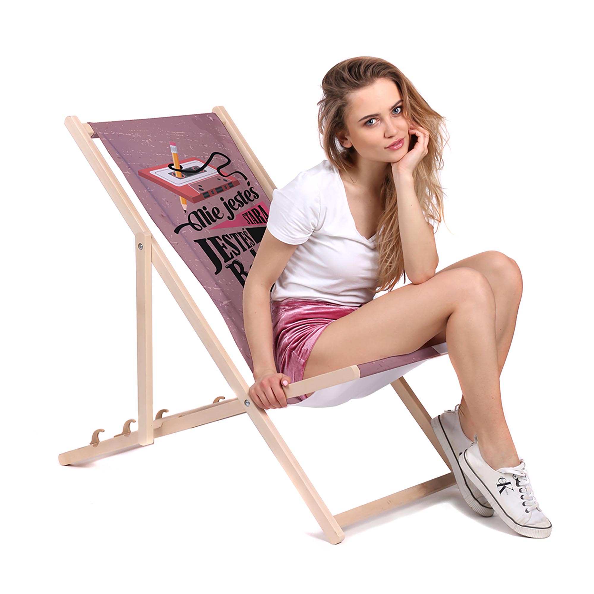 Wooden Deck Chair You Are Not Old (female)