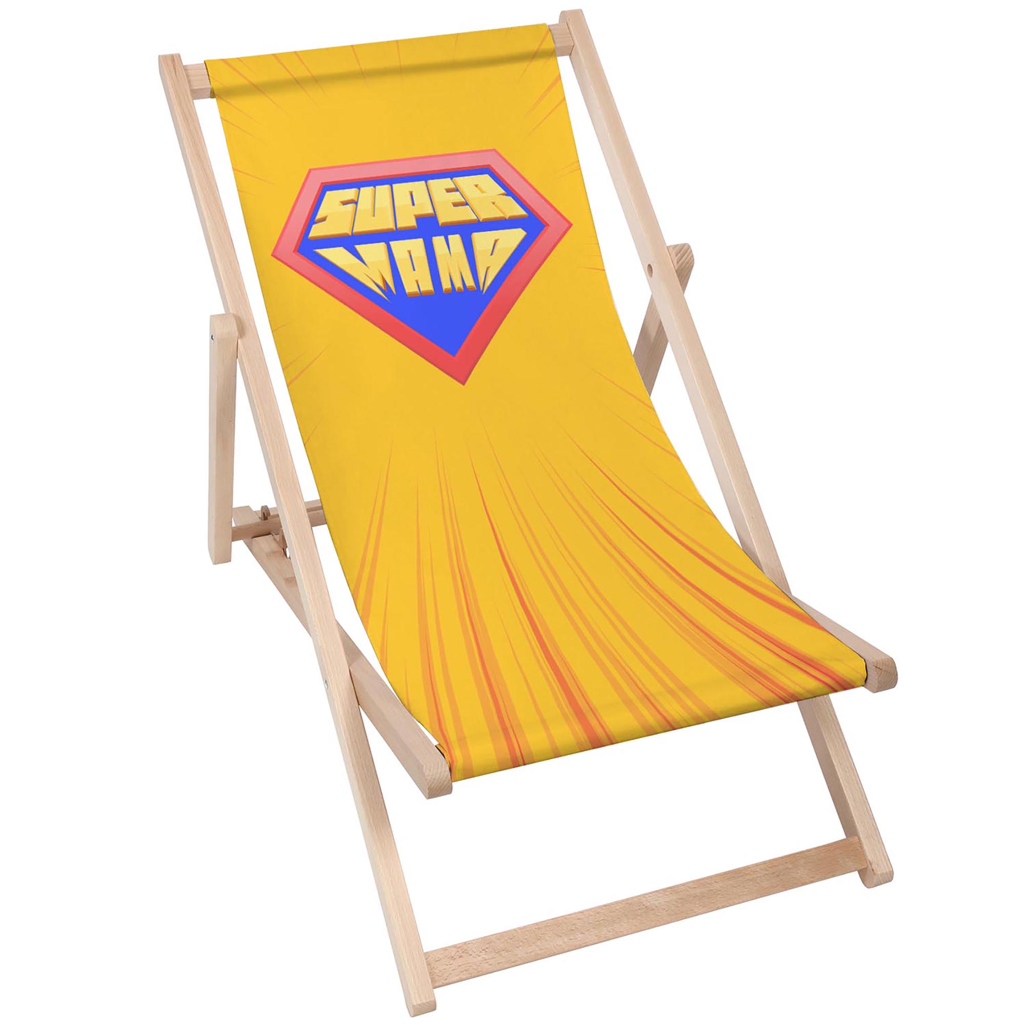 Wooden Deck Chair Super Mom