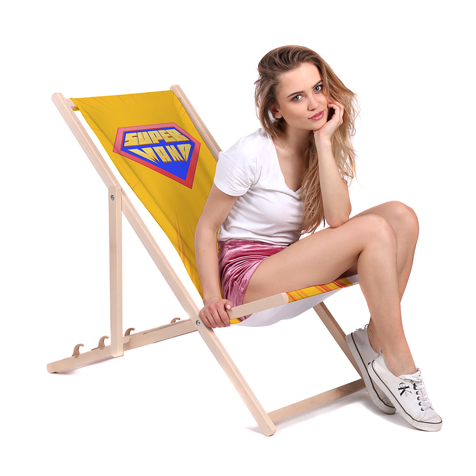 Wooden Deck Chair Super Mom