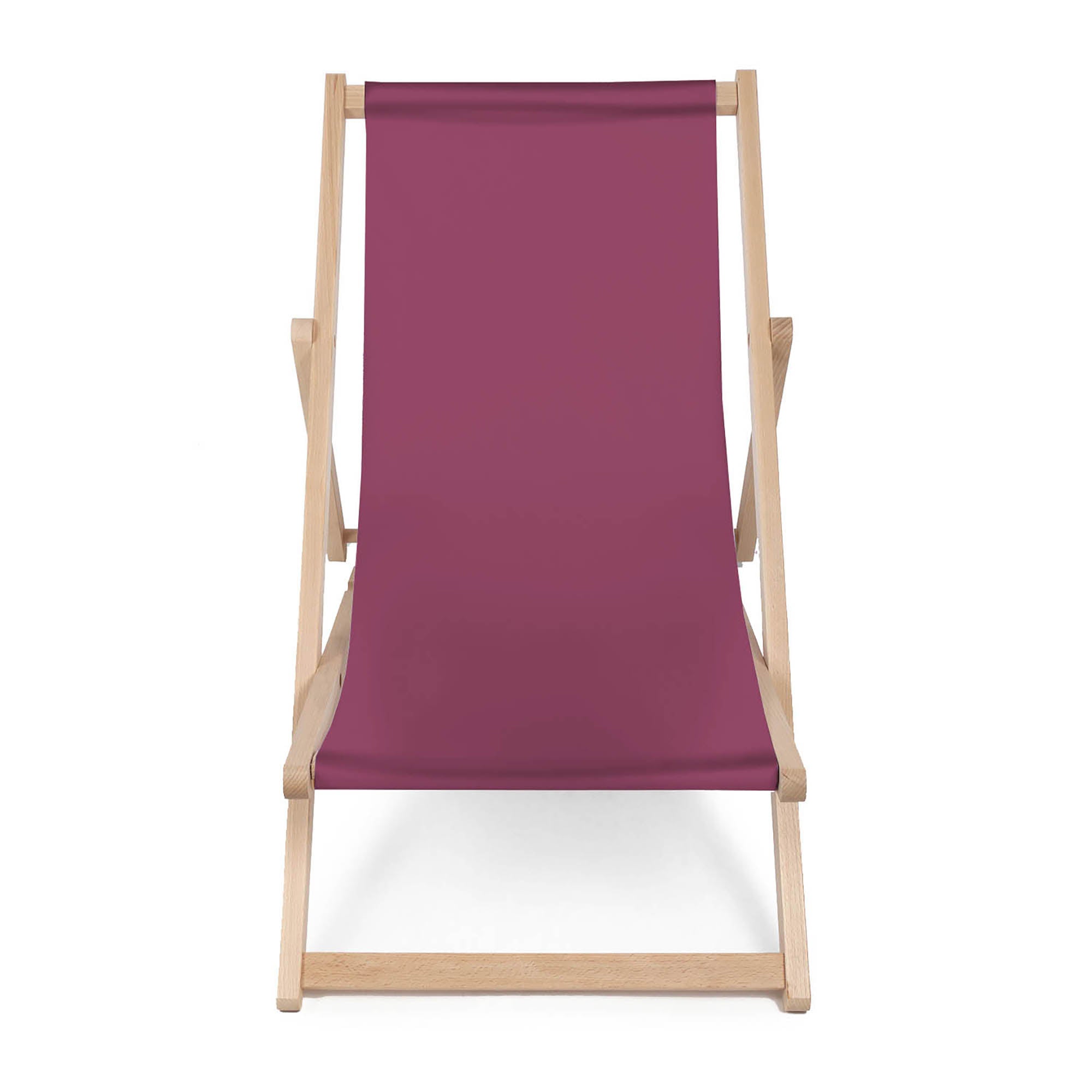 Wooden deck chair Basic-M-BURGUND