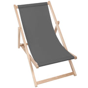 Wooden deck chair Basic-M-CHARCOAL