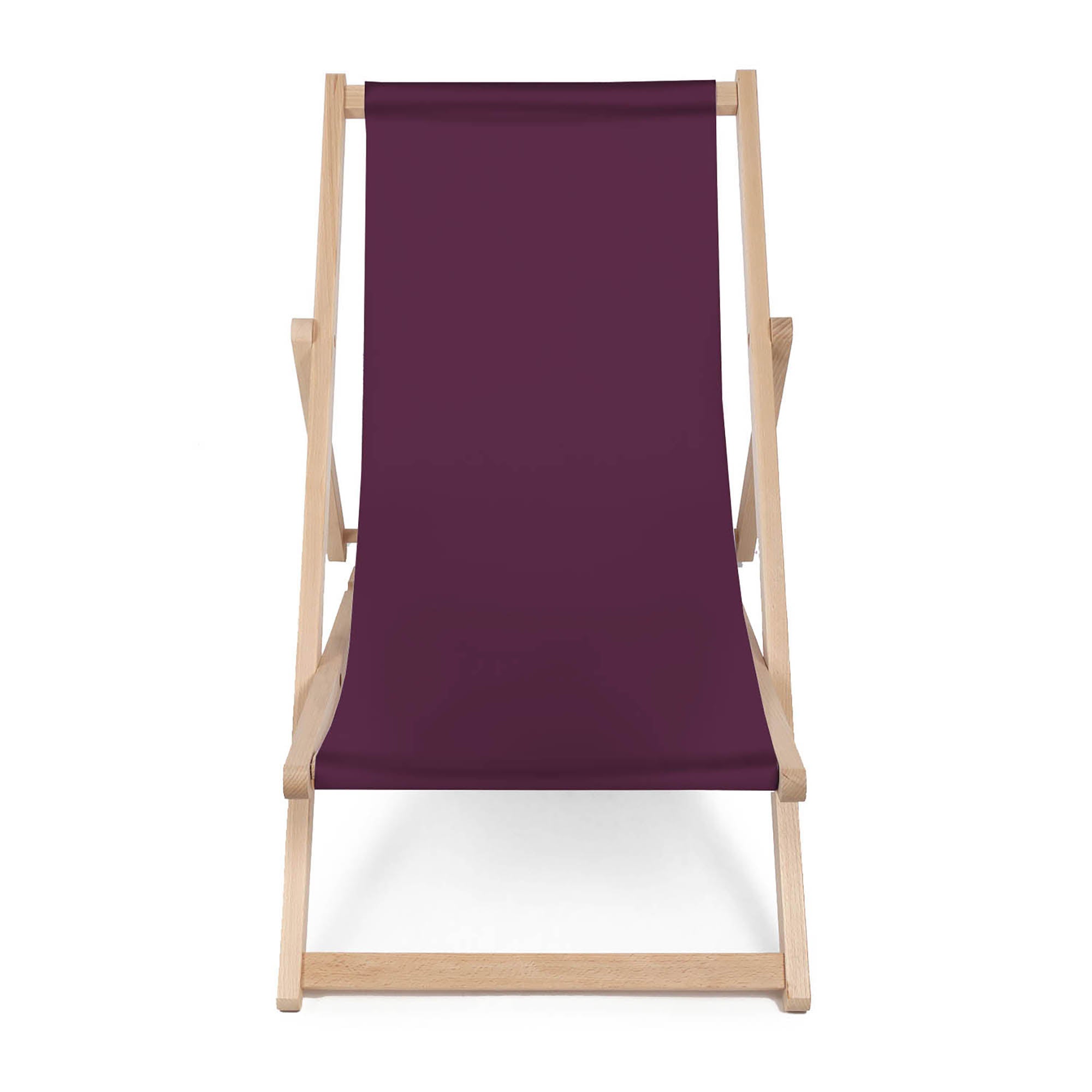 Wooden Deck Chair Basic-M-PLUM