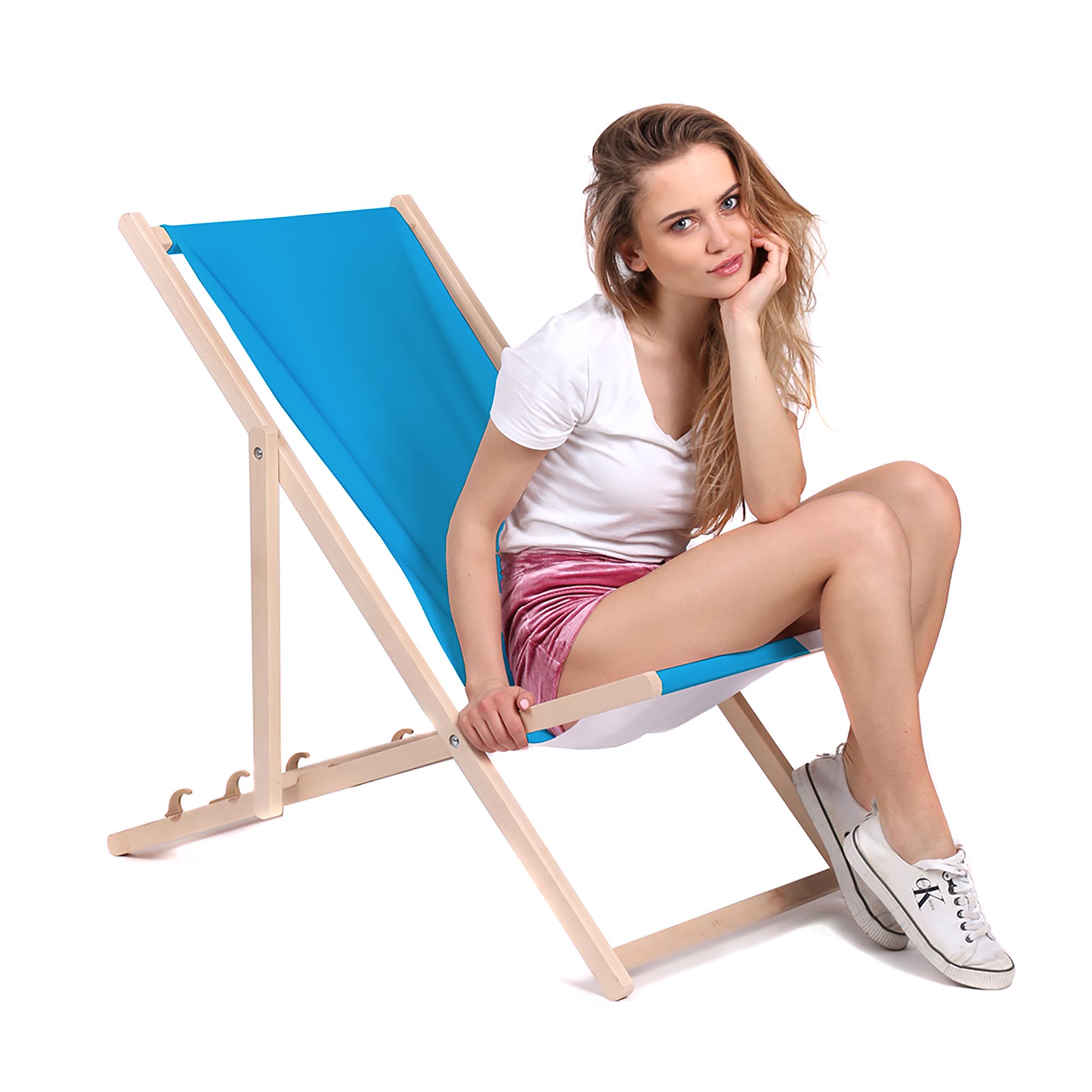 Wooden Deck Chair Basic-M-SKY