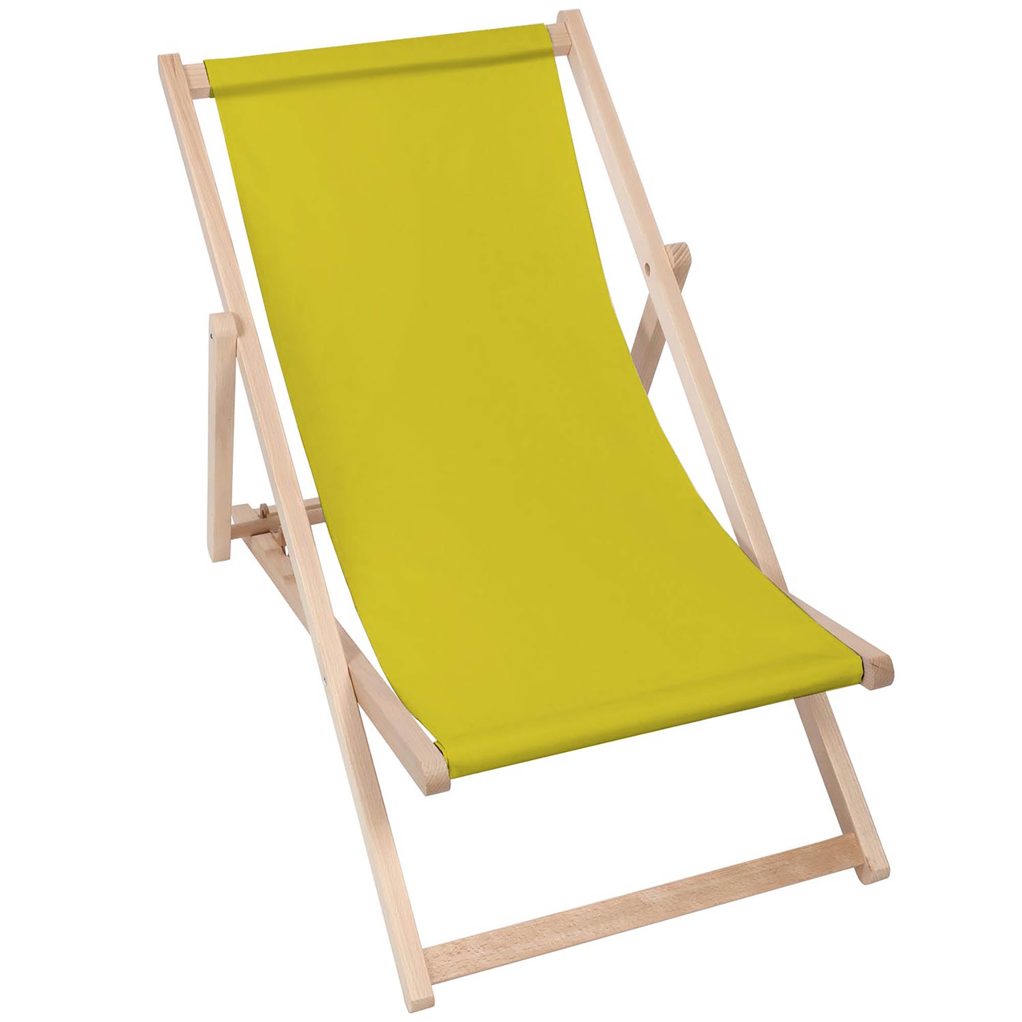 Wooden Deck Chair Basic-M-YELLOW
