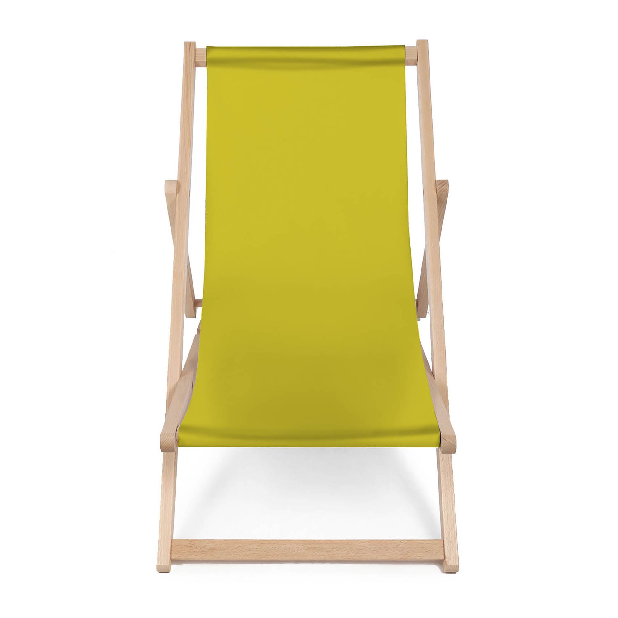 Wooden Deck Chair Basic-M-YELLOW