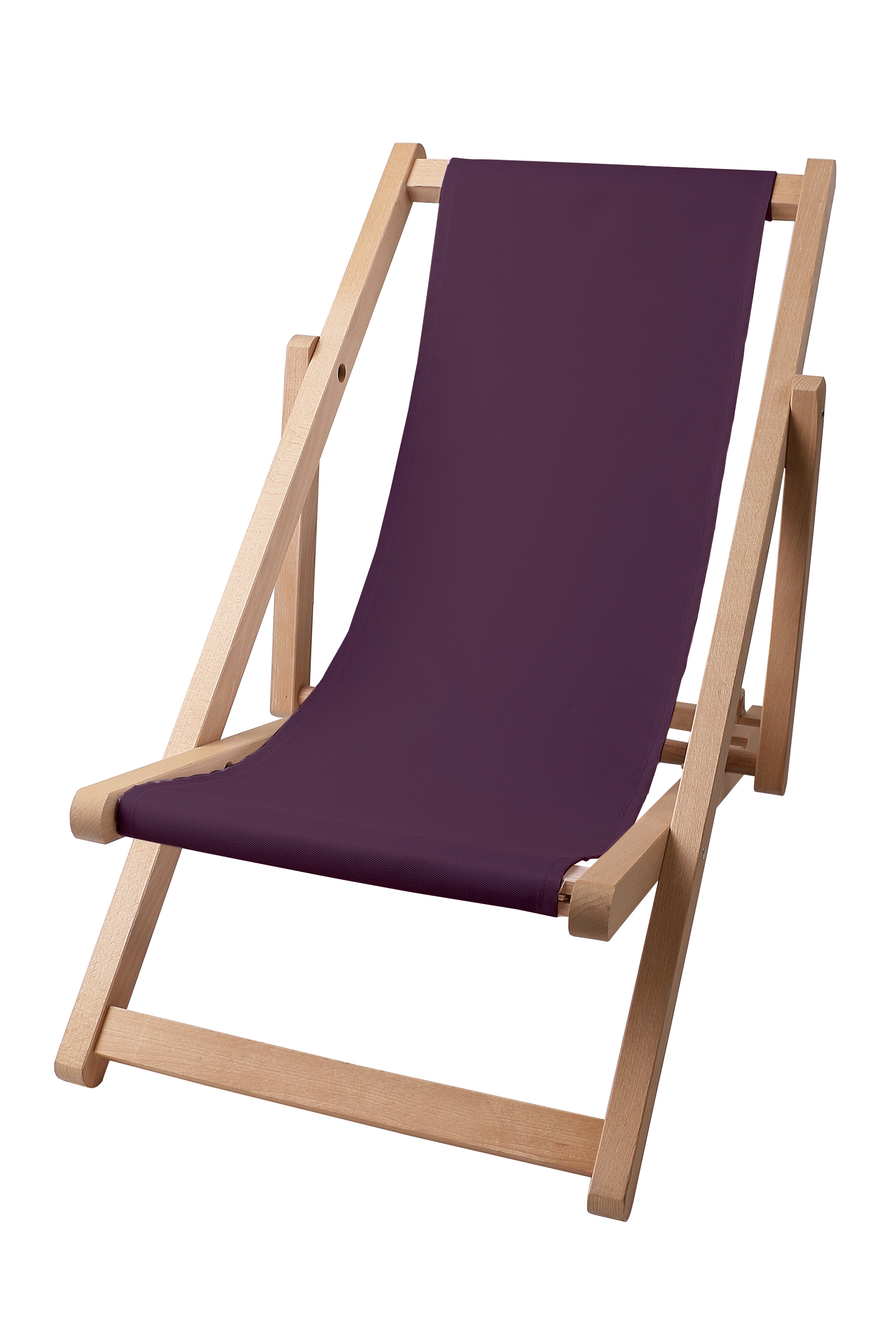 Wooden deck chair Basic-S-PLUM