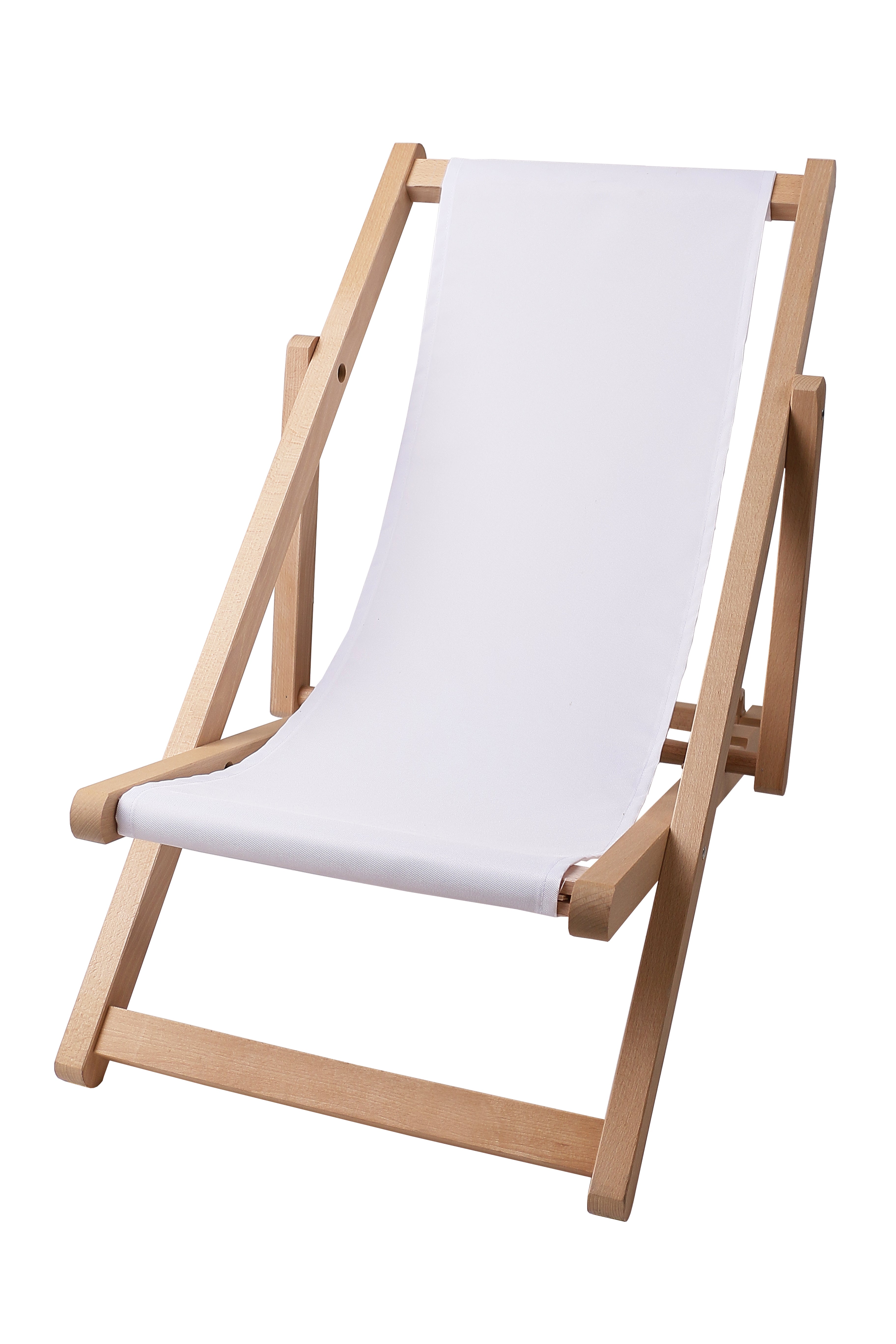 Wooden deck chair Basic-S-WHITE