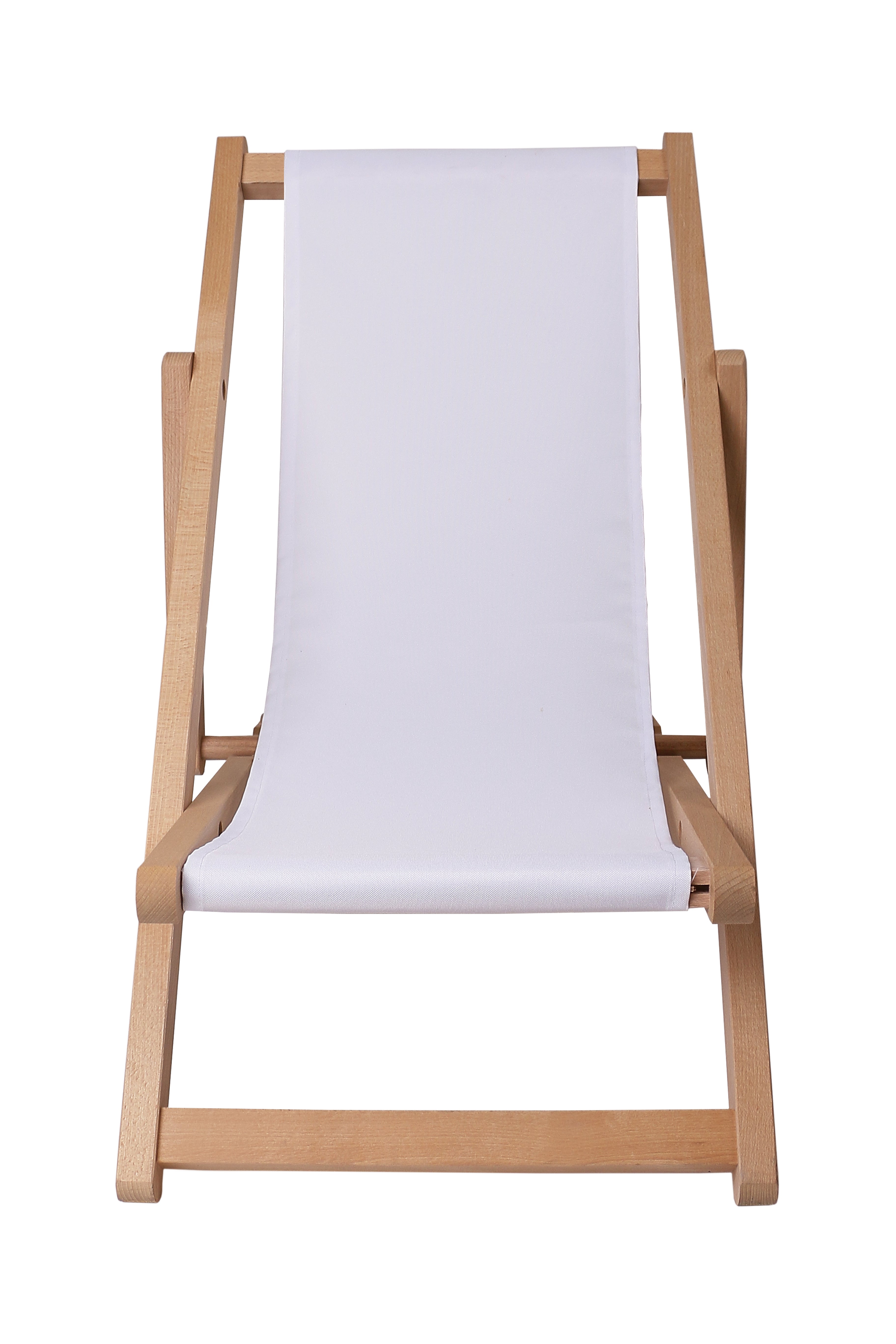 Wooden deck chair Basic-S-WHITE