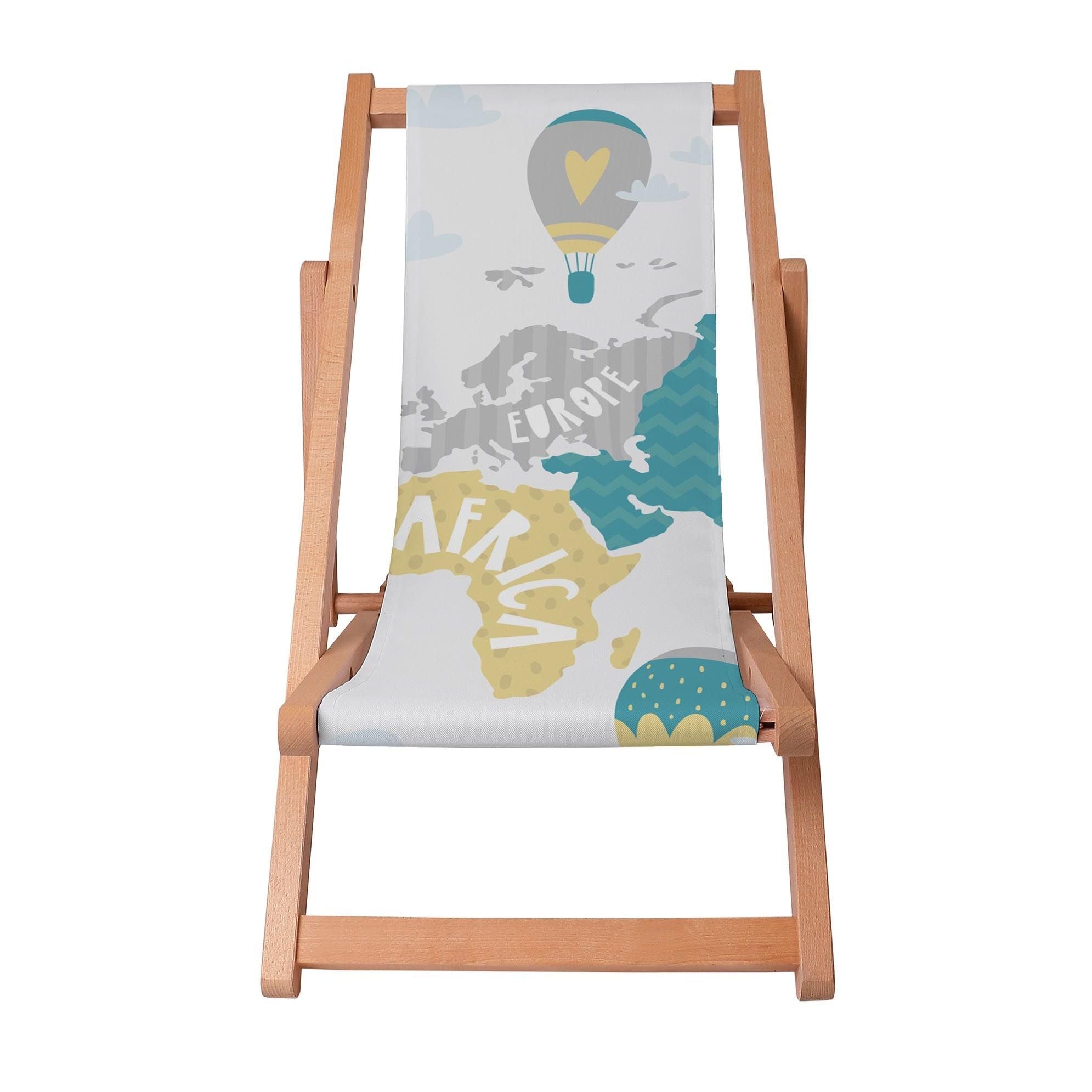 Wooden Deck Chair Balloons Trip