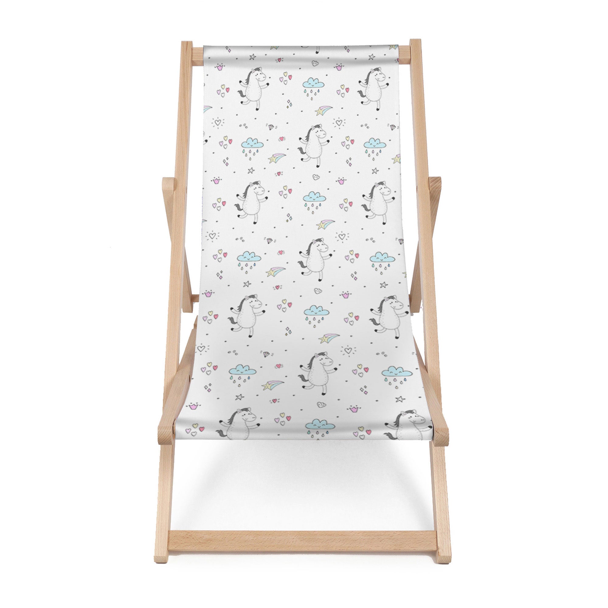 Wooden deck chair Dancing Ponies-M