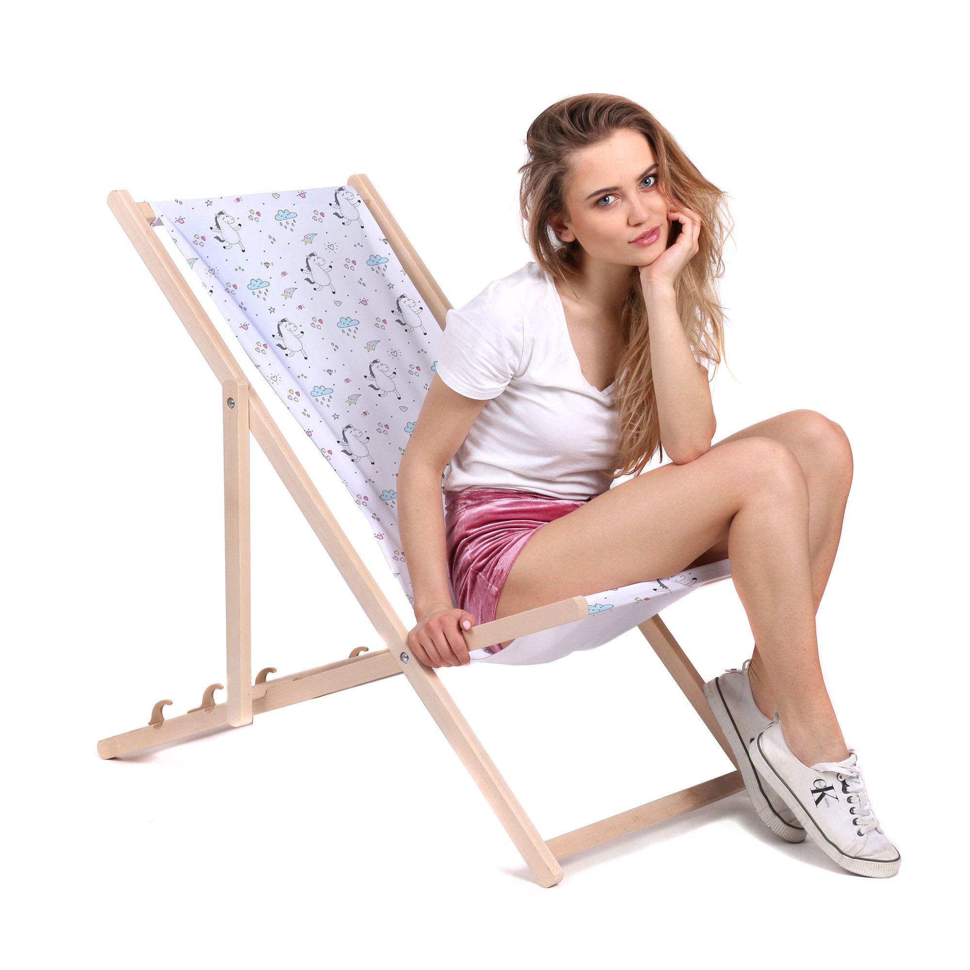 Wooden deck chair Dancing Ponies-M