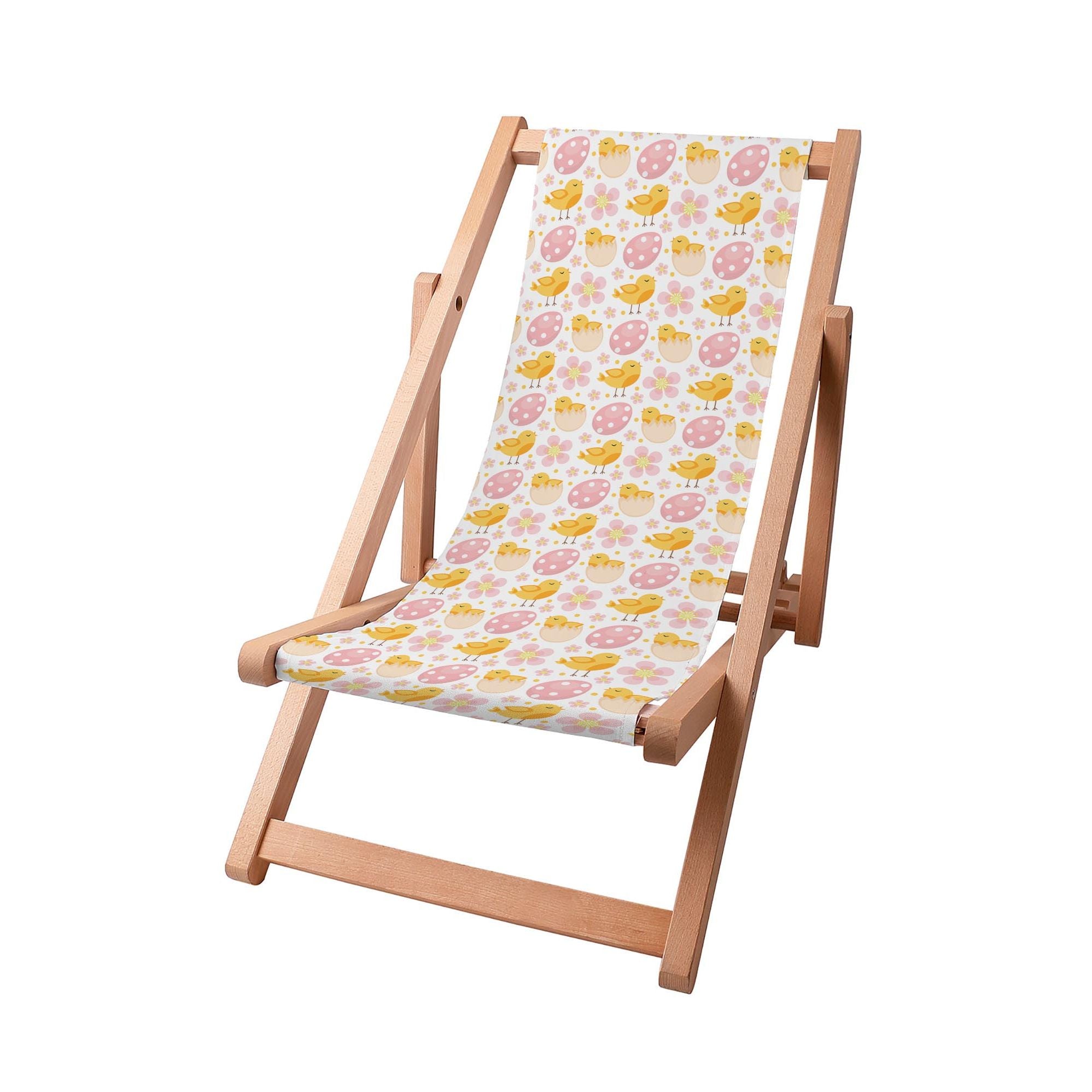 Wooden Deck Chair Easter Chicks-S