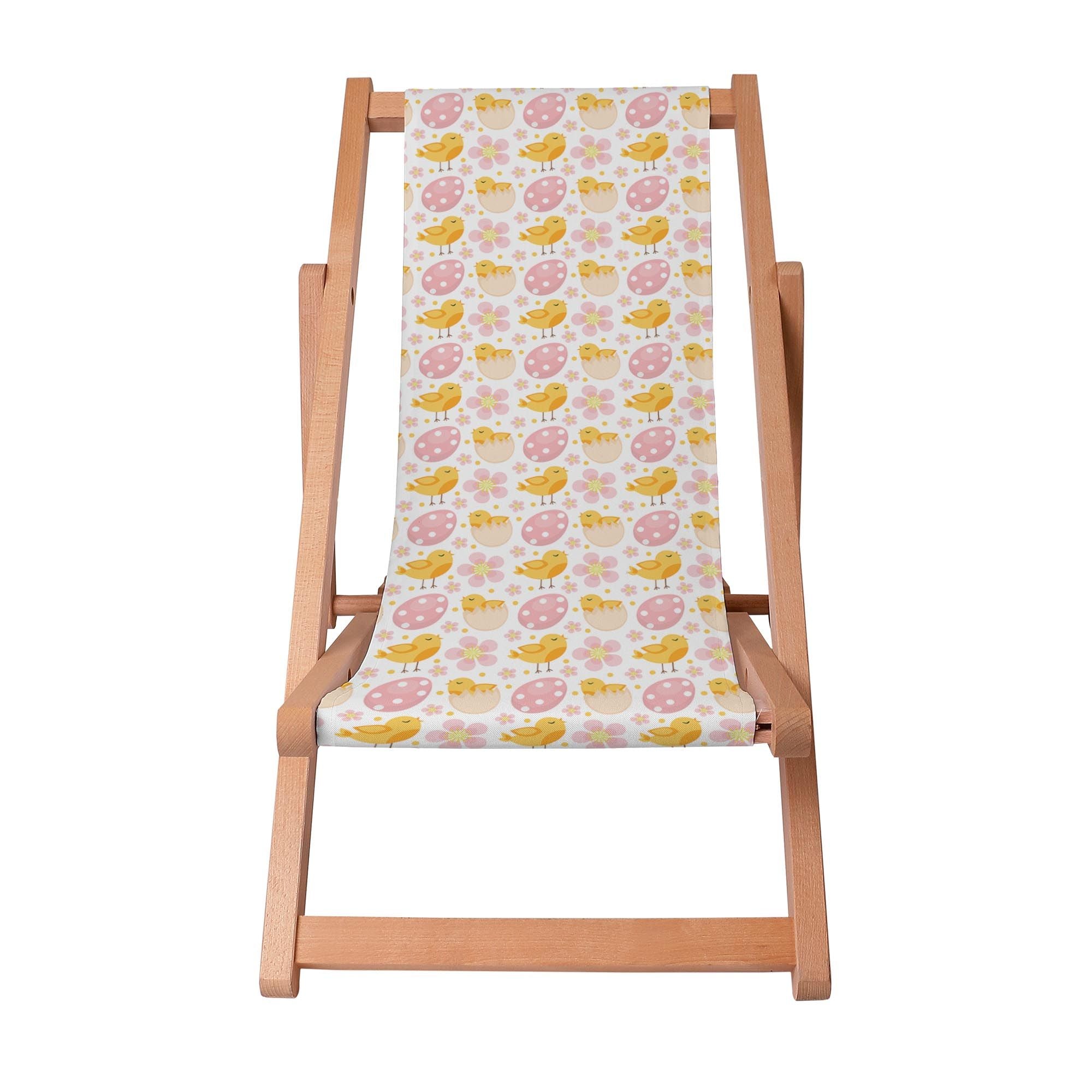 Wooden Deck Chair Easter Chicks