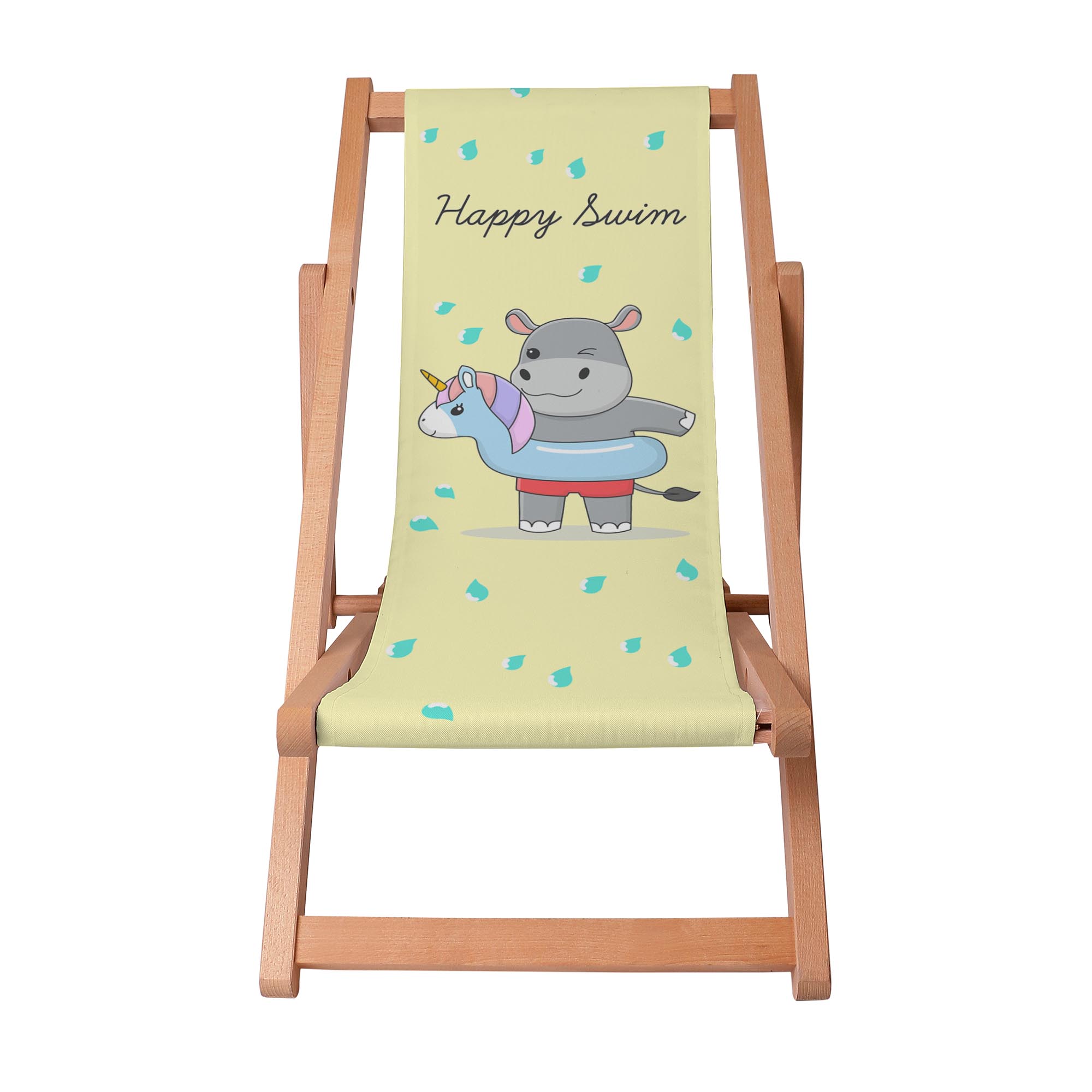 Wooden Deck Chair Happy Swim Boy-S