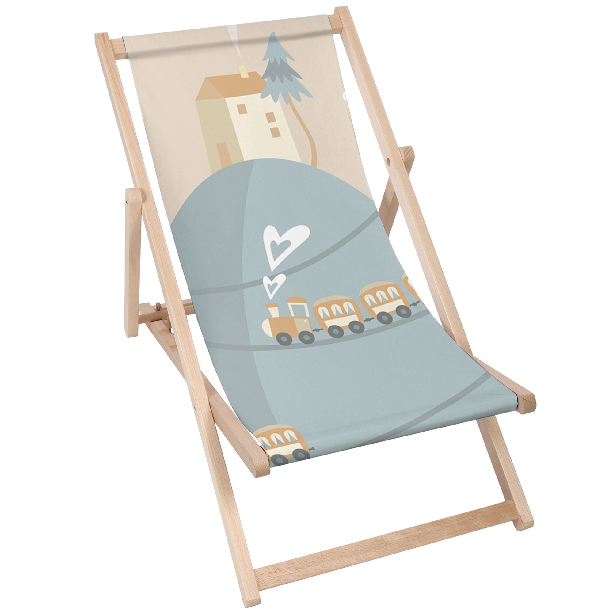 Wooden Deck Chair Happy Train-M