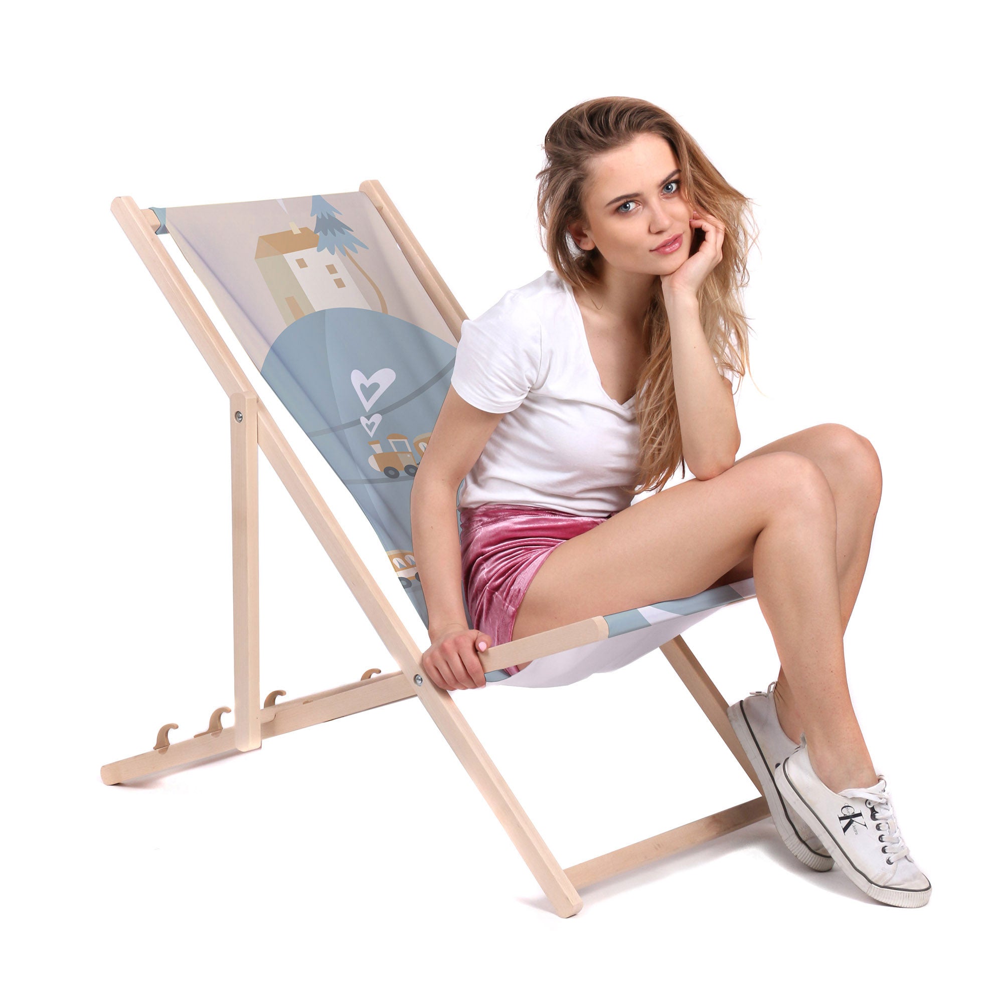 Wooden Deck Chair Happy Train-M