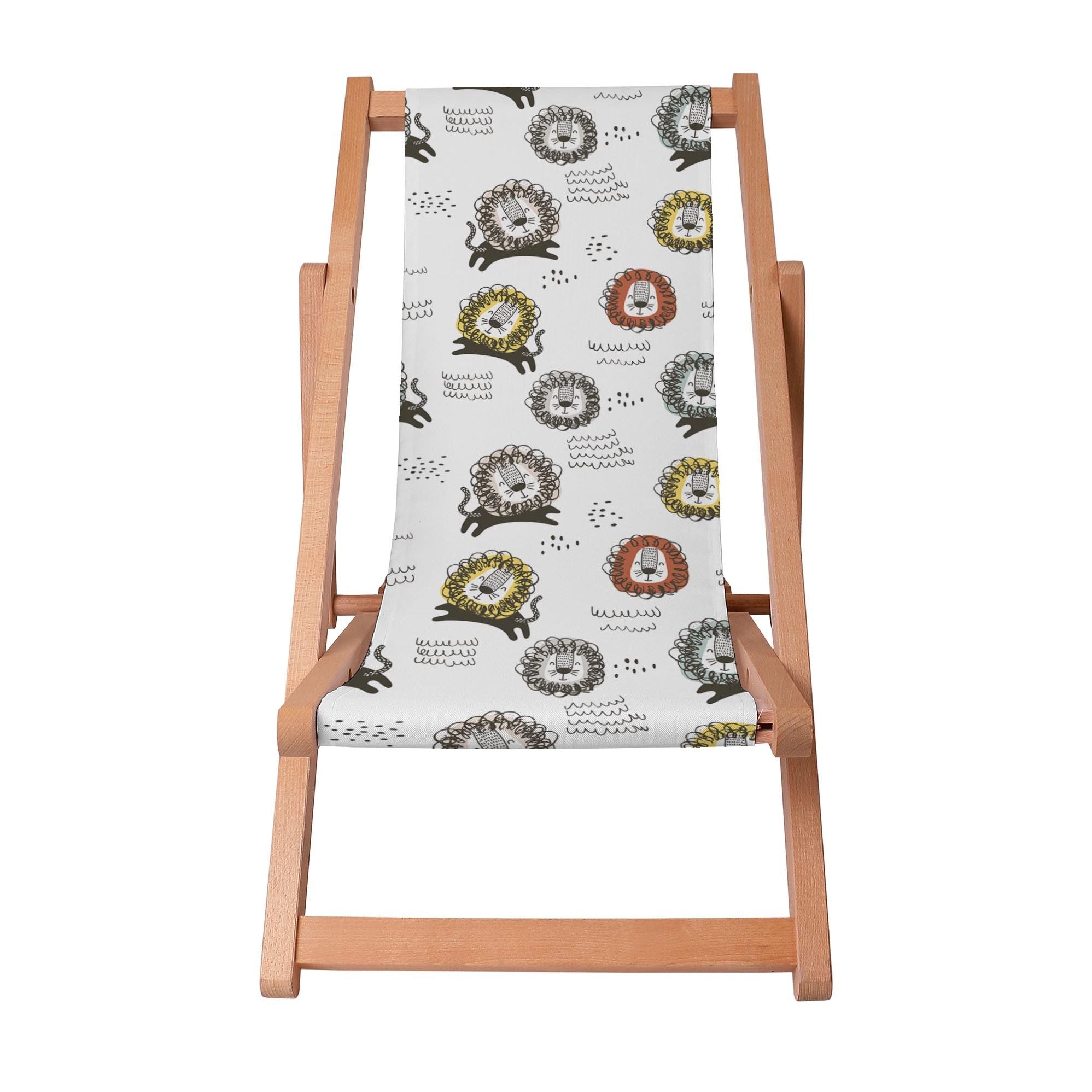 Wooden Deck Chair Smiling Lion-S