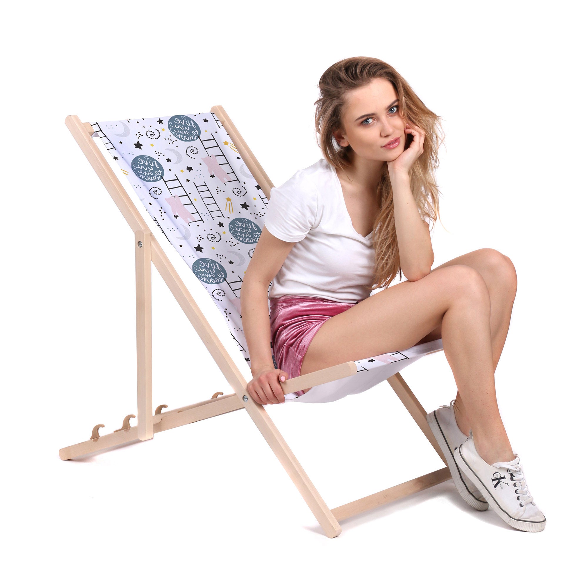 Wooden Deck Chair Love-M
