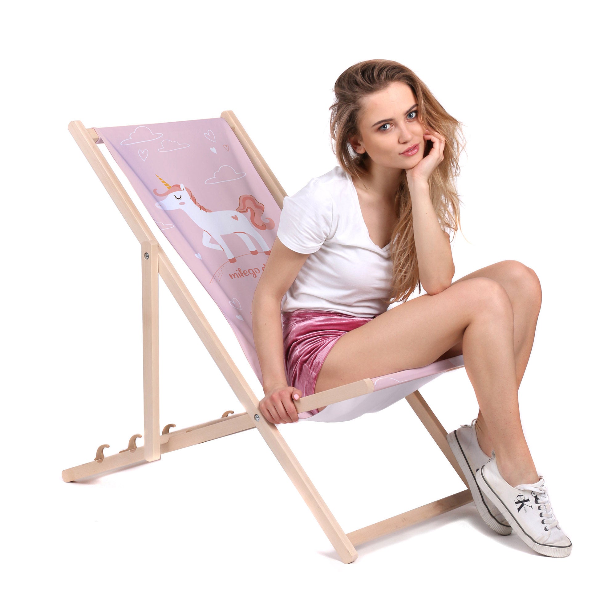Wooden Deck Chair Have a Nice Day-M