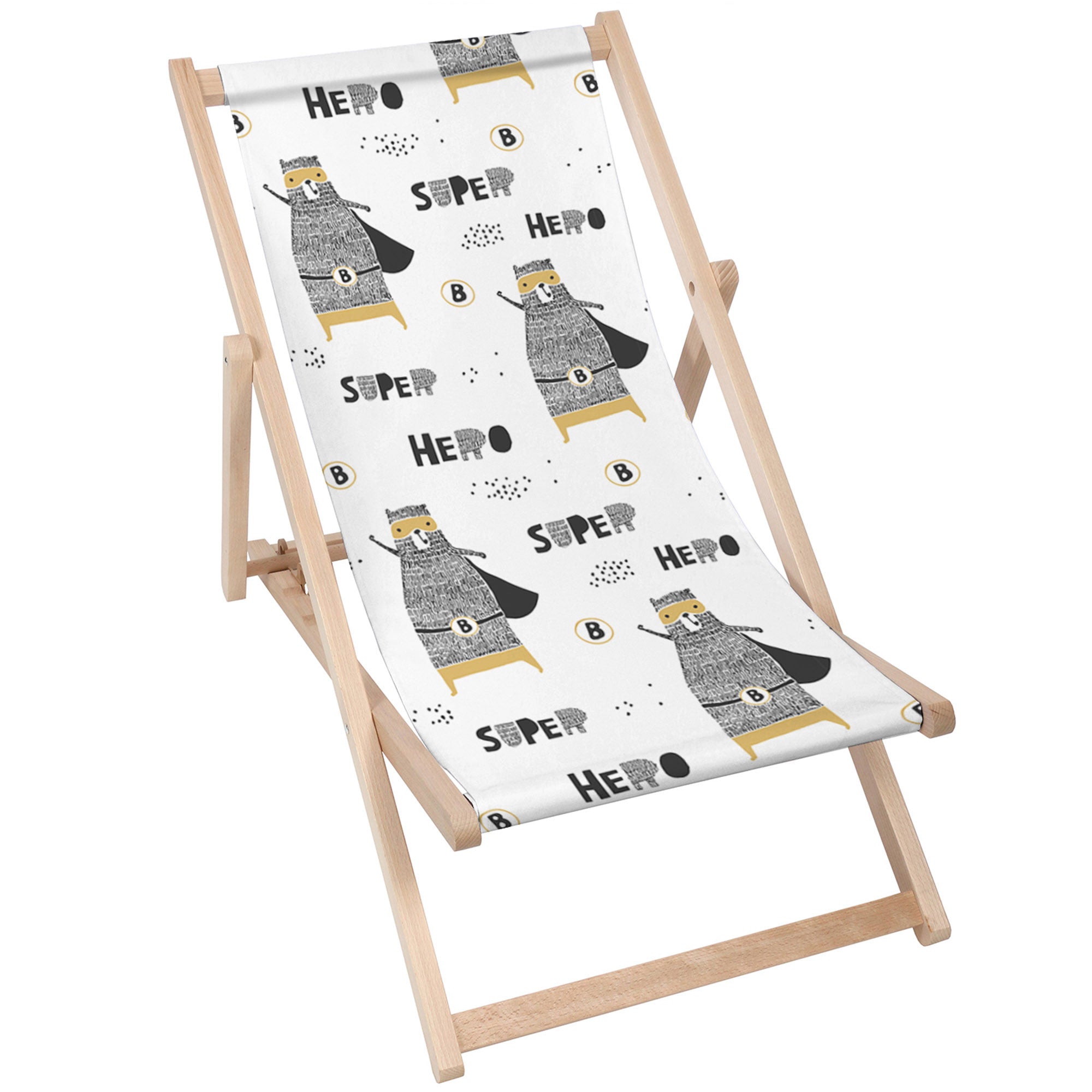 Wooden Deck Chair Superhero Teddy-M