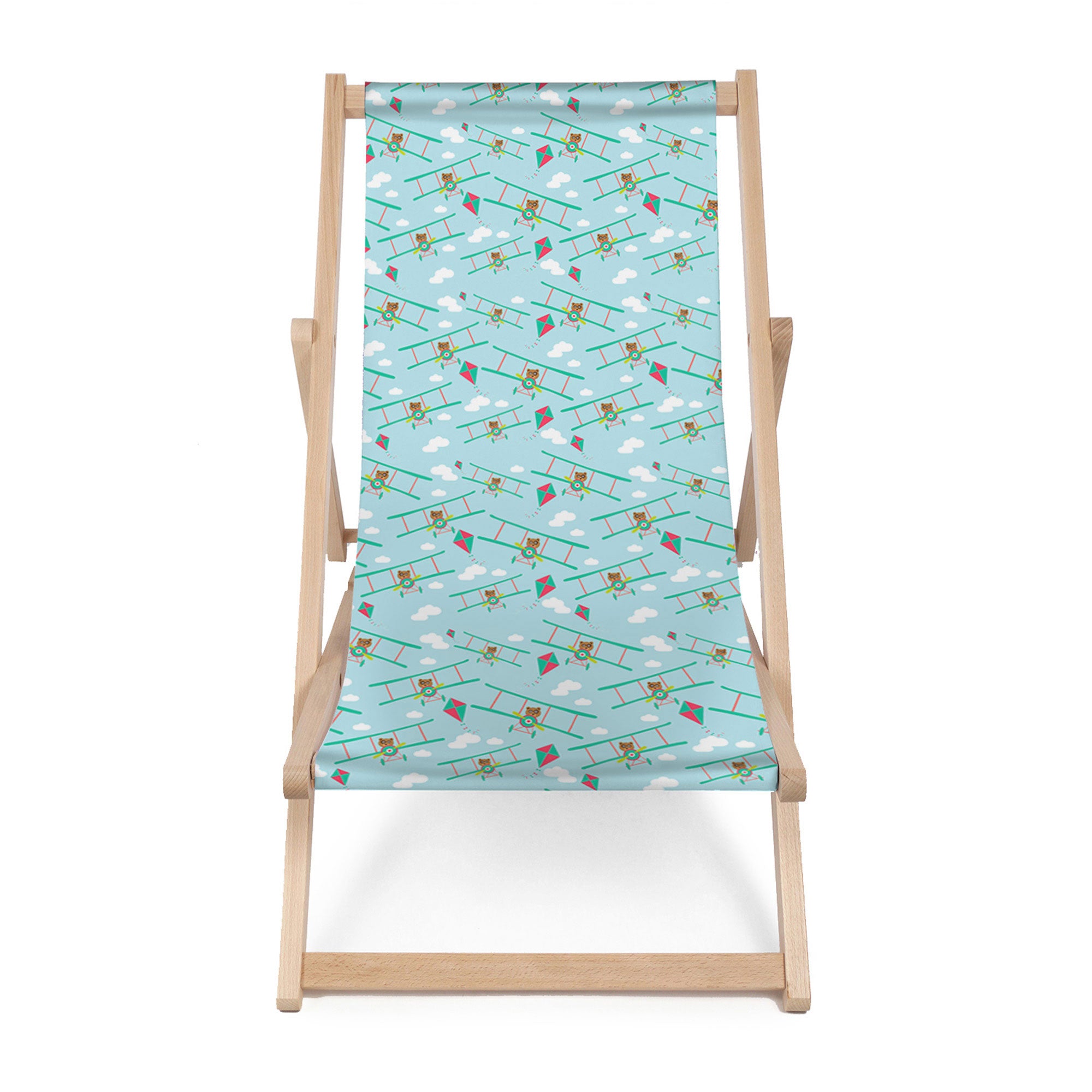 Wooden Deck Chair Teddy in Airplane-M