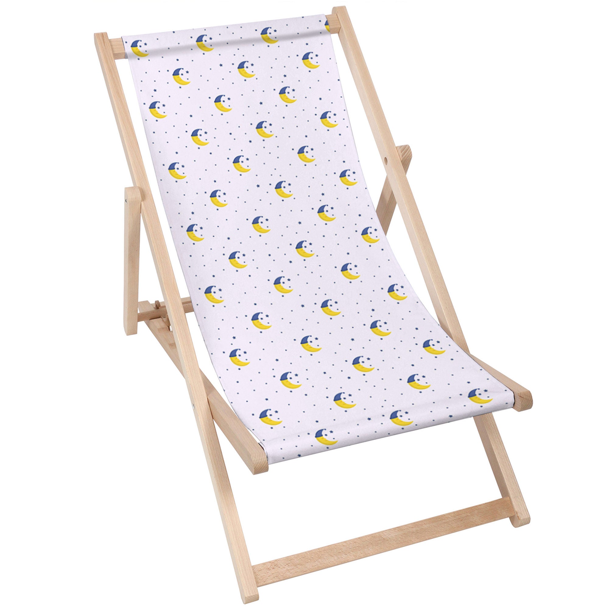 Wooden Deck Chair Moon and Stars-M