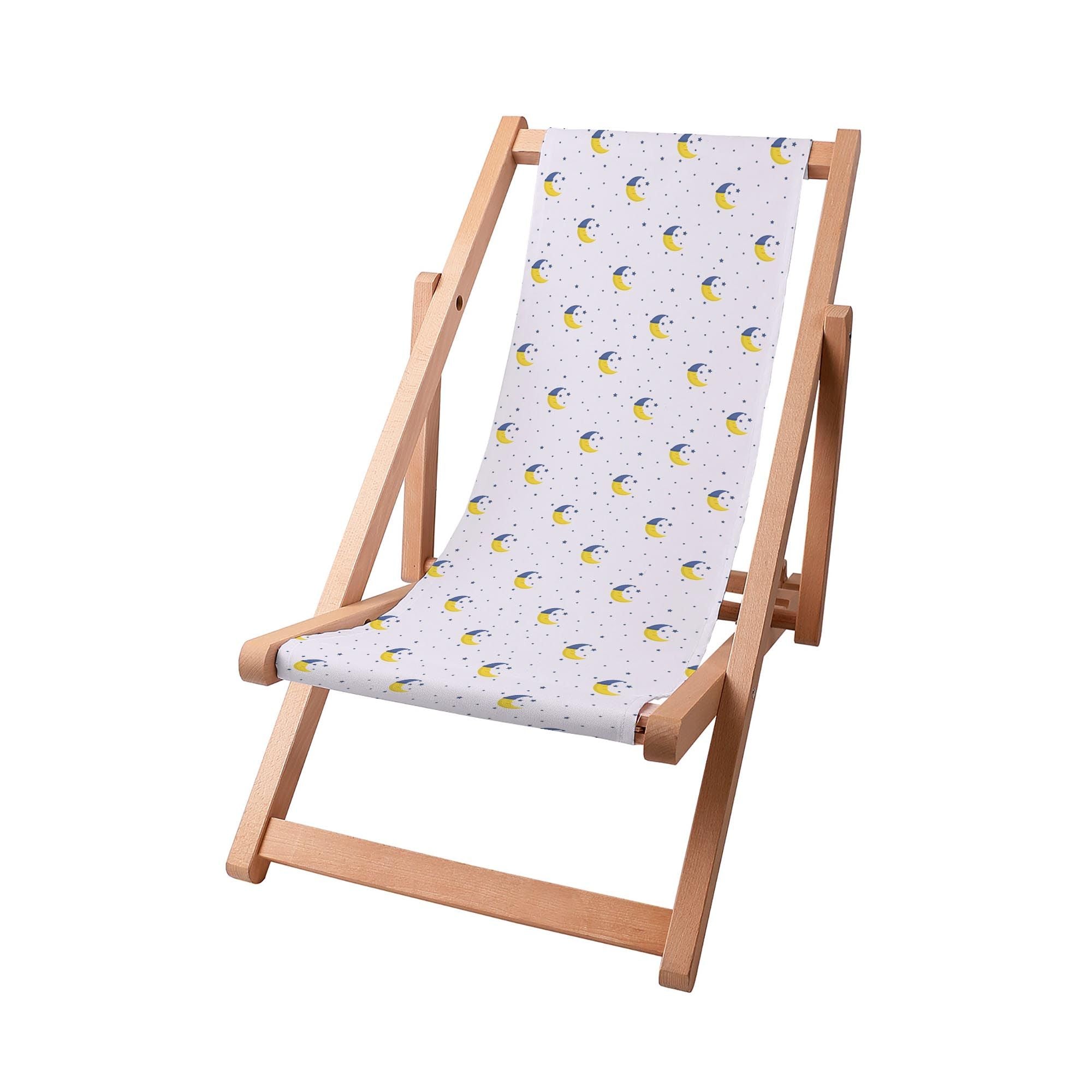 Wooden Deck Chair Moon and Stars-S