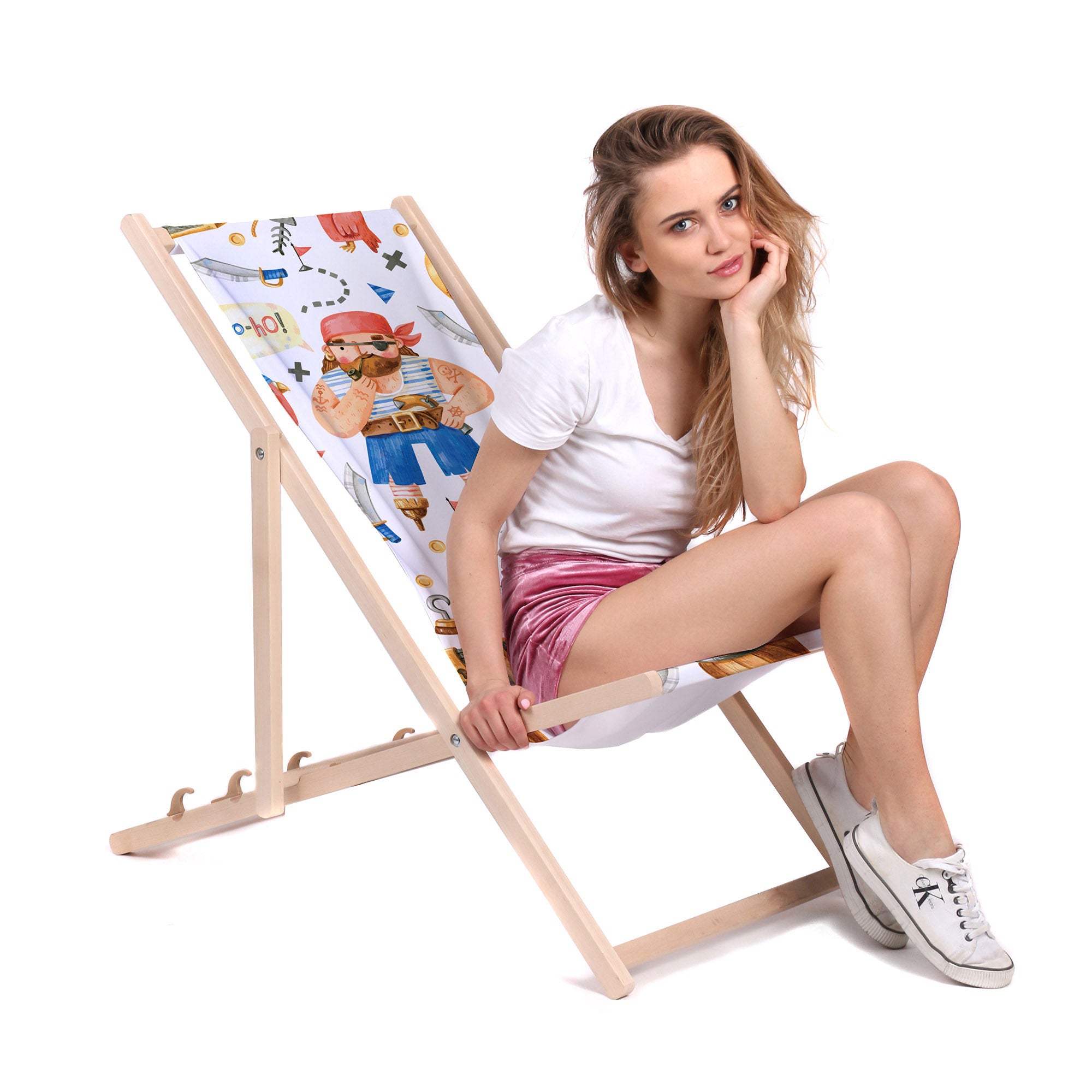 Wooden Deck Chair Pirate-M
