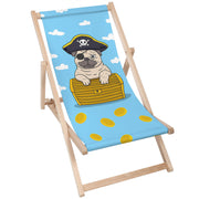 Wooden Deck Chair Pirate Pug-M
