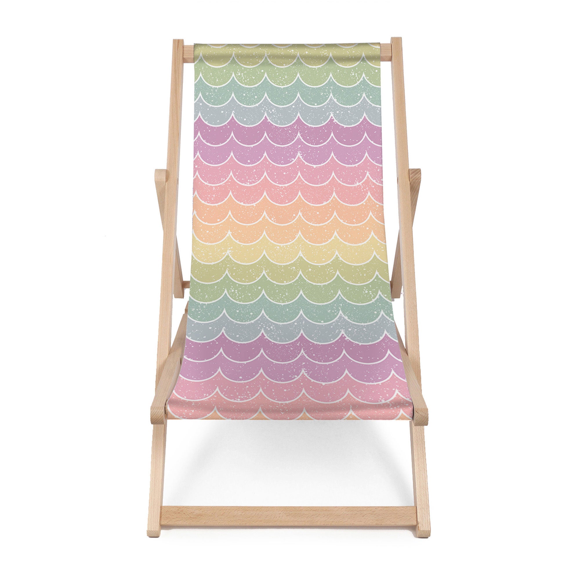 Wooden Deck Chair Rainbow Fish Scale-M