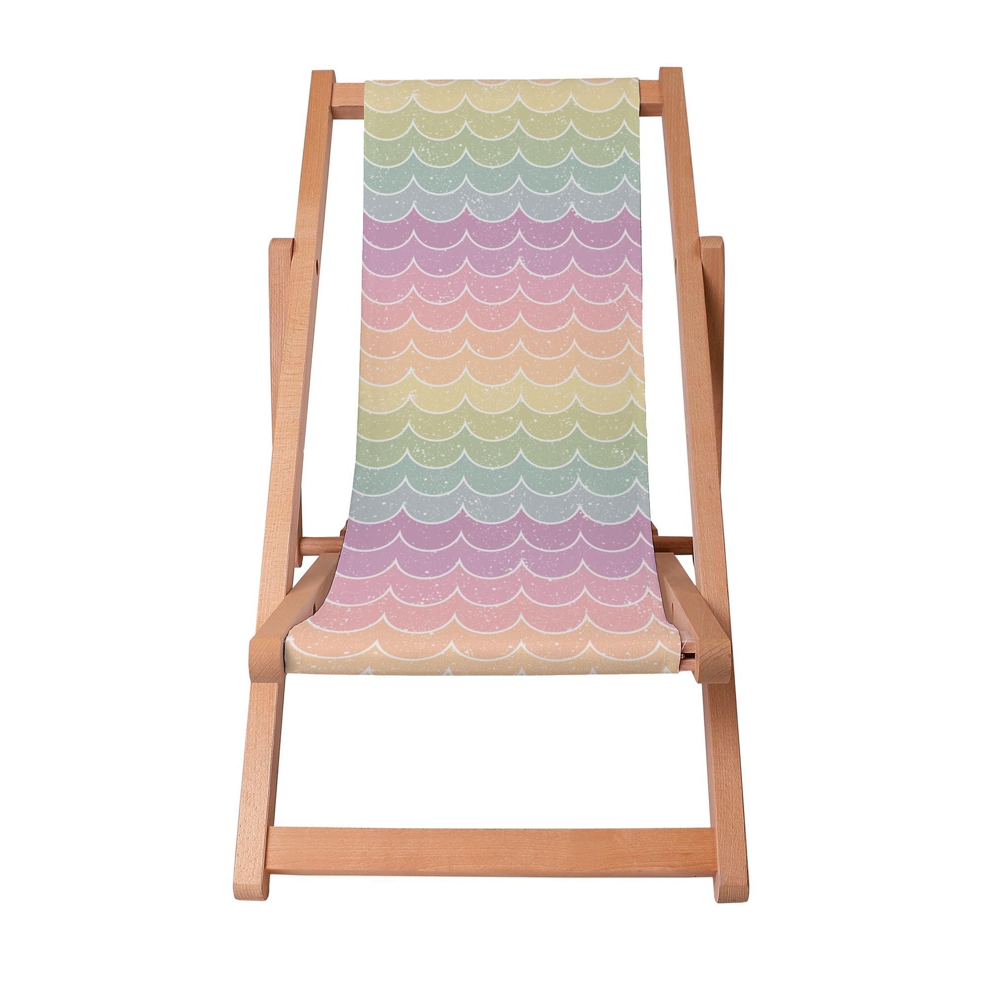 Wooden Deck Chair Rainbow Fish Scale-S