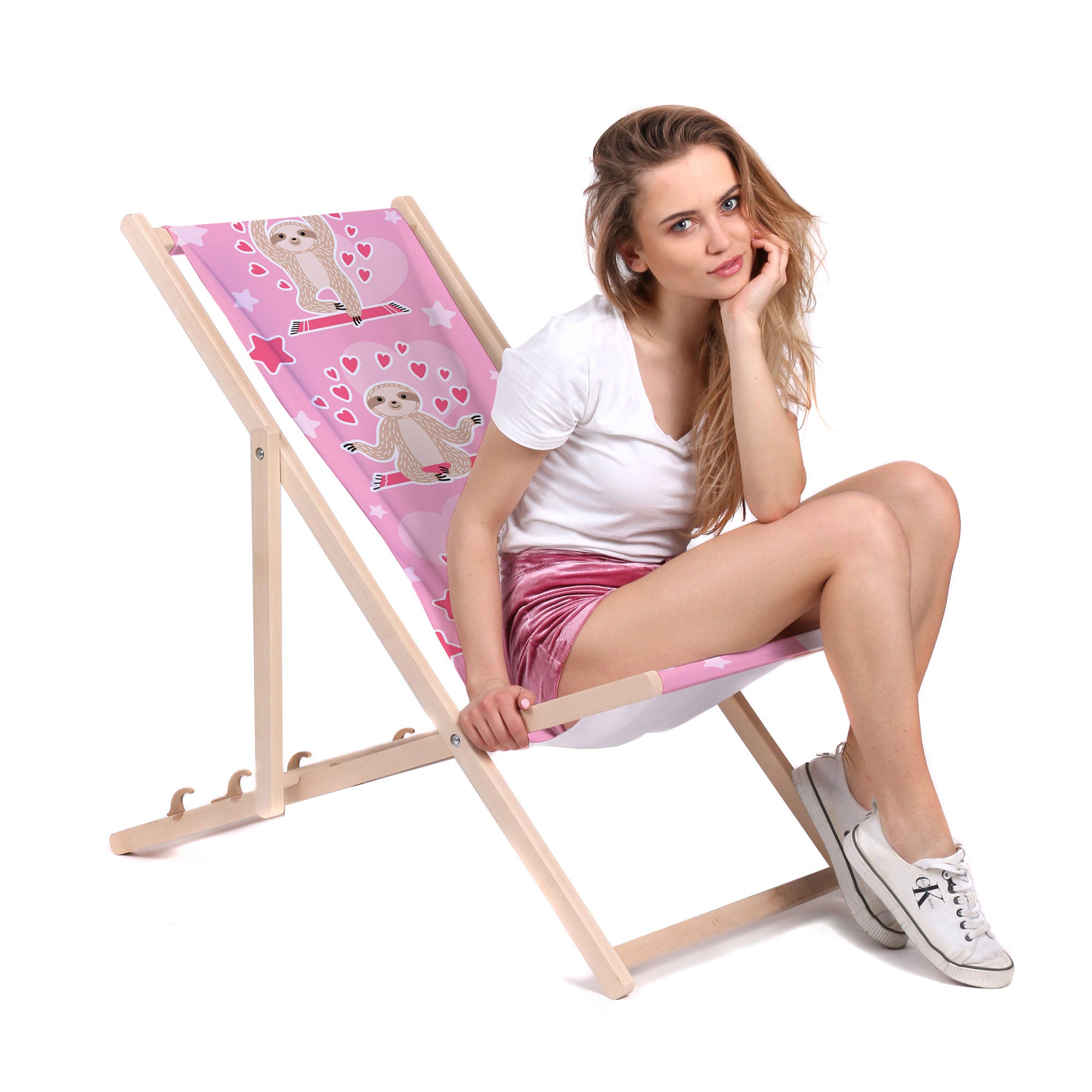 Wooden Deck Chair Sloth Love-M