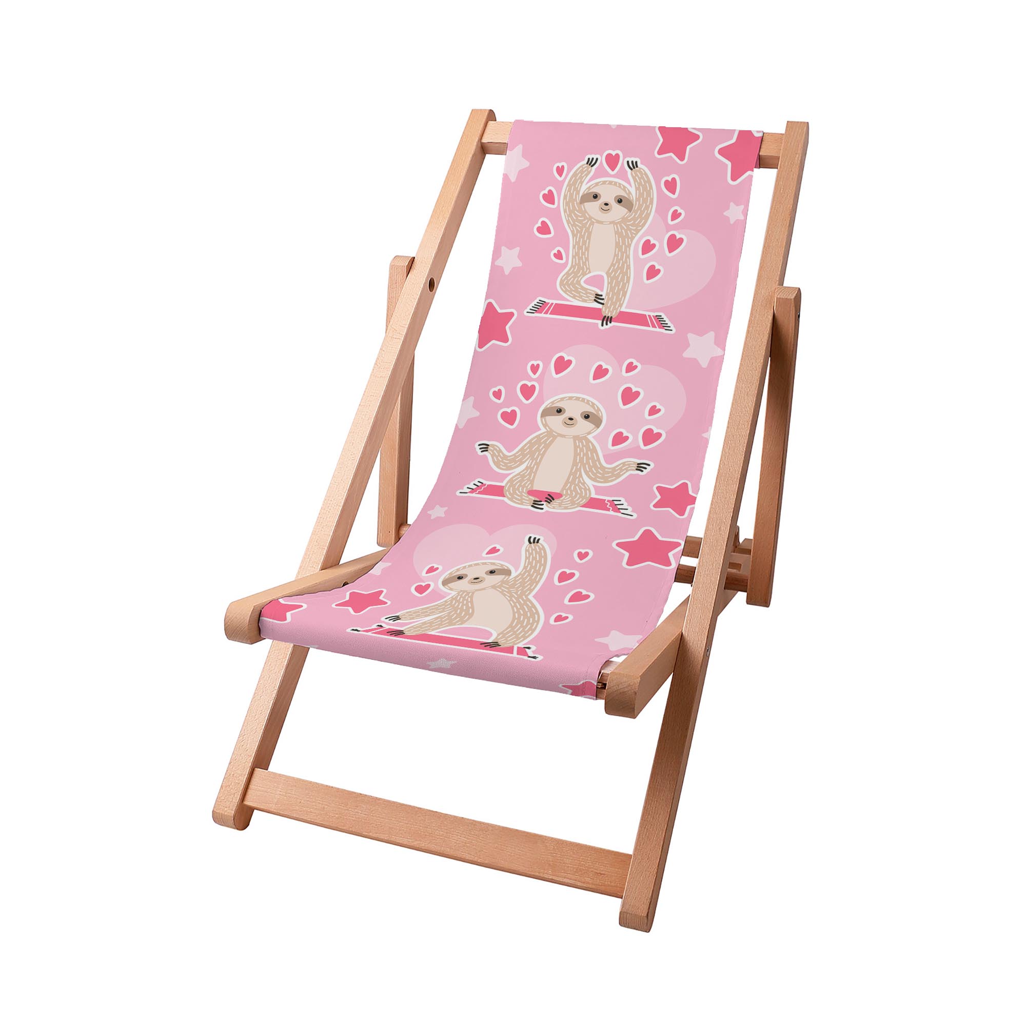 Wooden Deck Chair Sloth Love