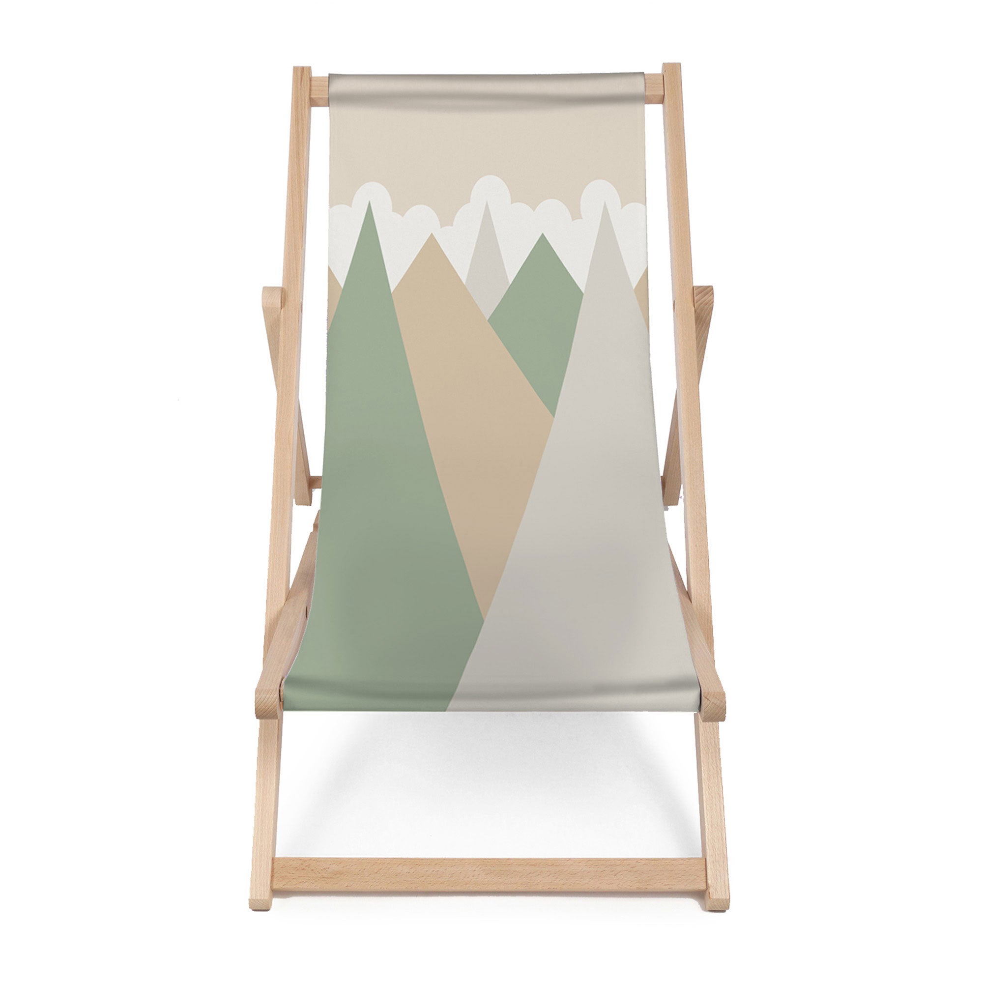 Wooden Deck Chair Triangles Trees-M