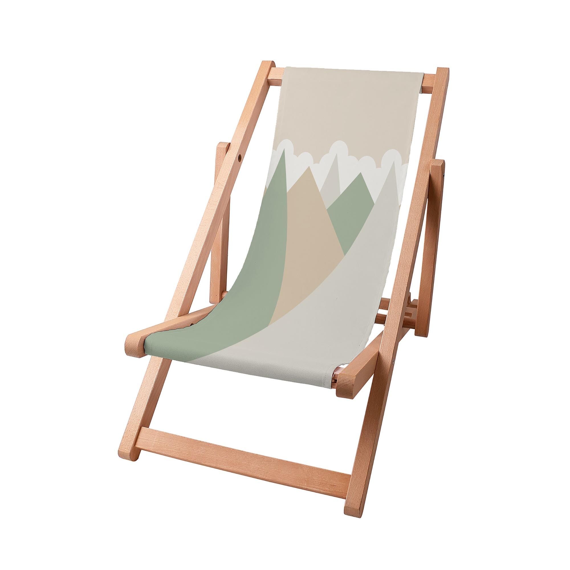 Wooden Deck Chair Triangles Trees-S