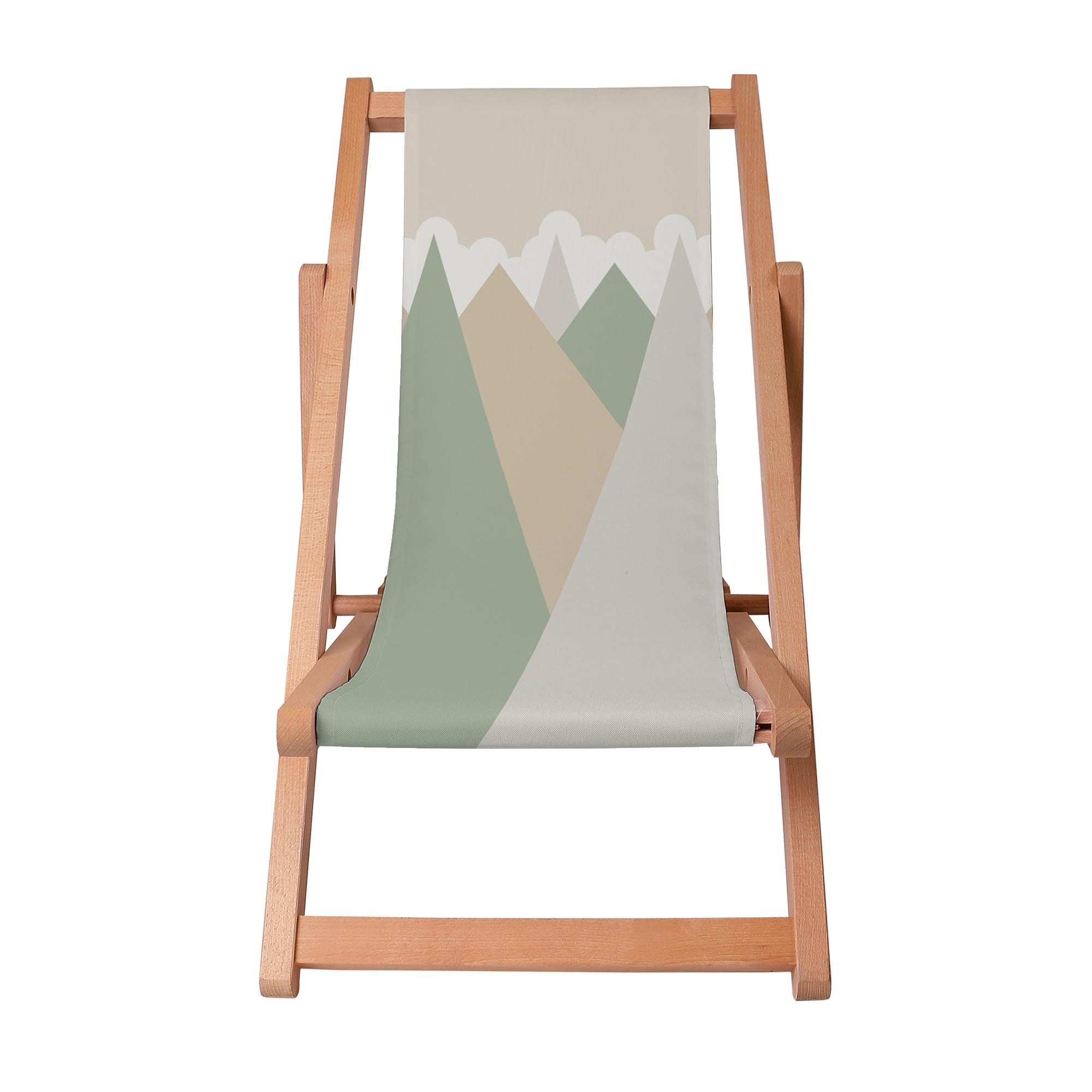 Wooden Deck Chair Triangles Trees-S