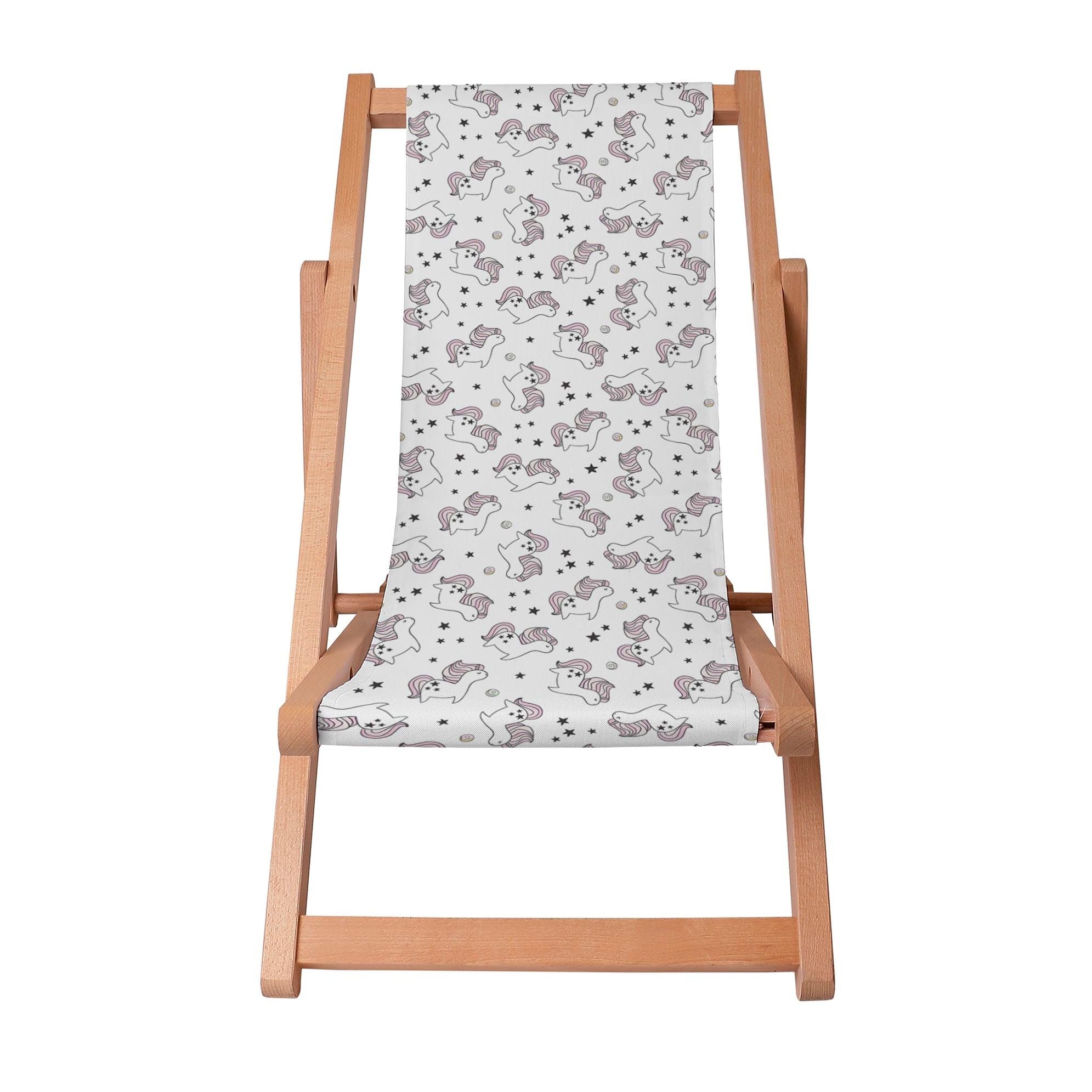 Wooden Deck Chair Unicorn and Donut