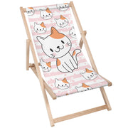 Wooden Deck Chair Smiling Cat-M