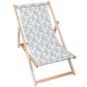 Wooden Deck Chair White Flowers-M