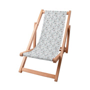 Wooden Deck Chair White Flowers