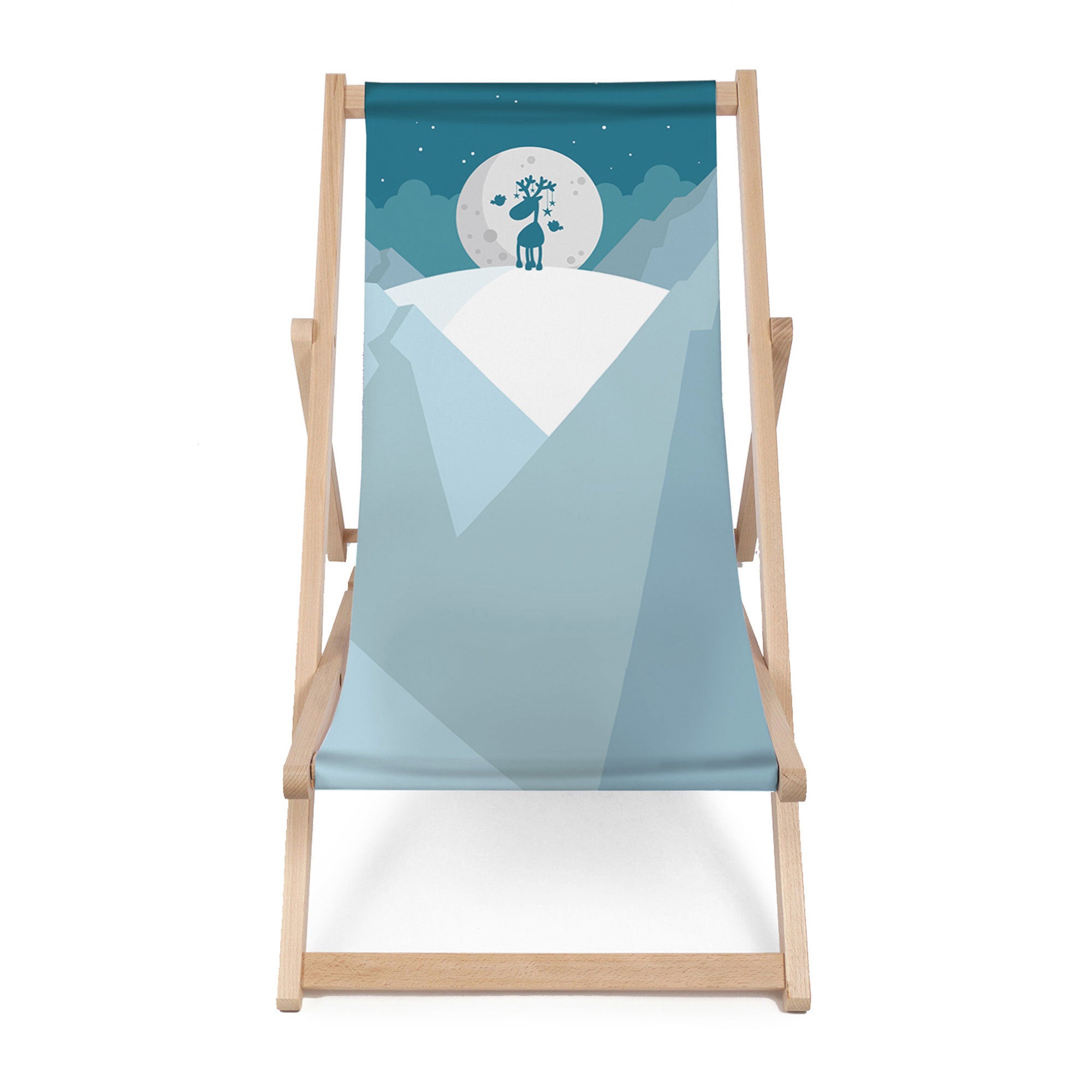 Wooden Deck Chair Winter Reindeer-M