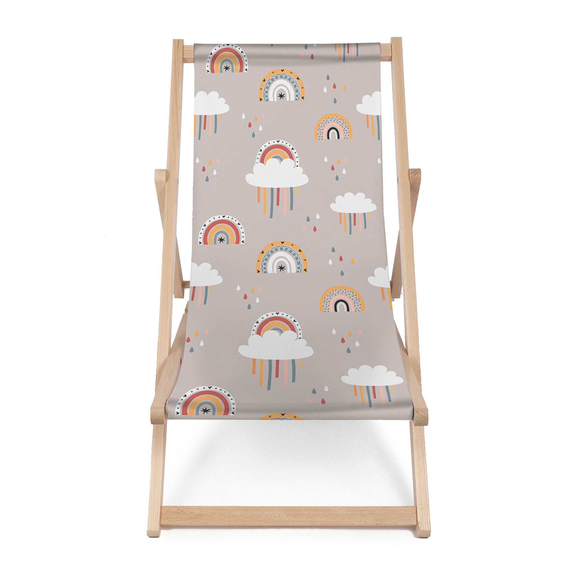 Wooden Deck Chair Beige Rainbow-M