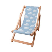 Wooden Deck Chair Blue Clouds-S