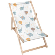Wooden Deck Chair Blue Elephant-M