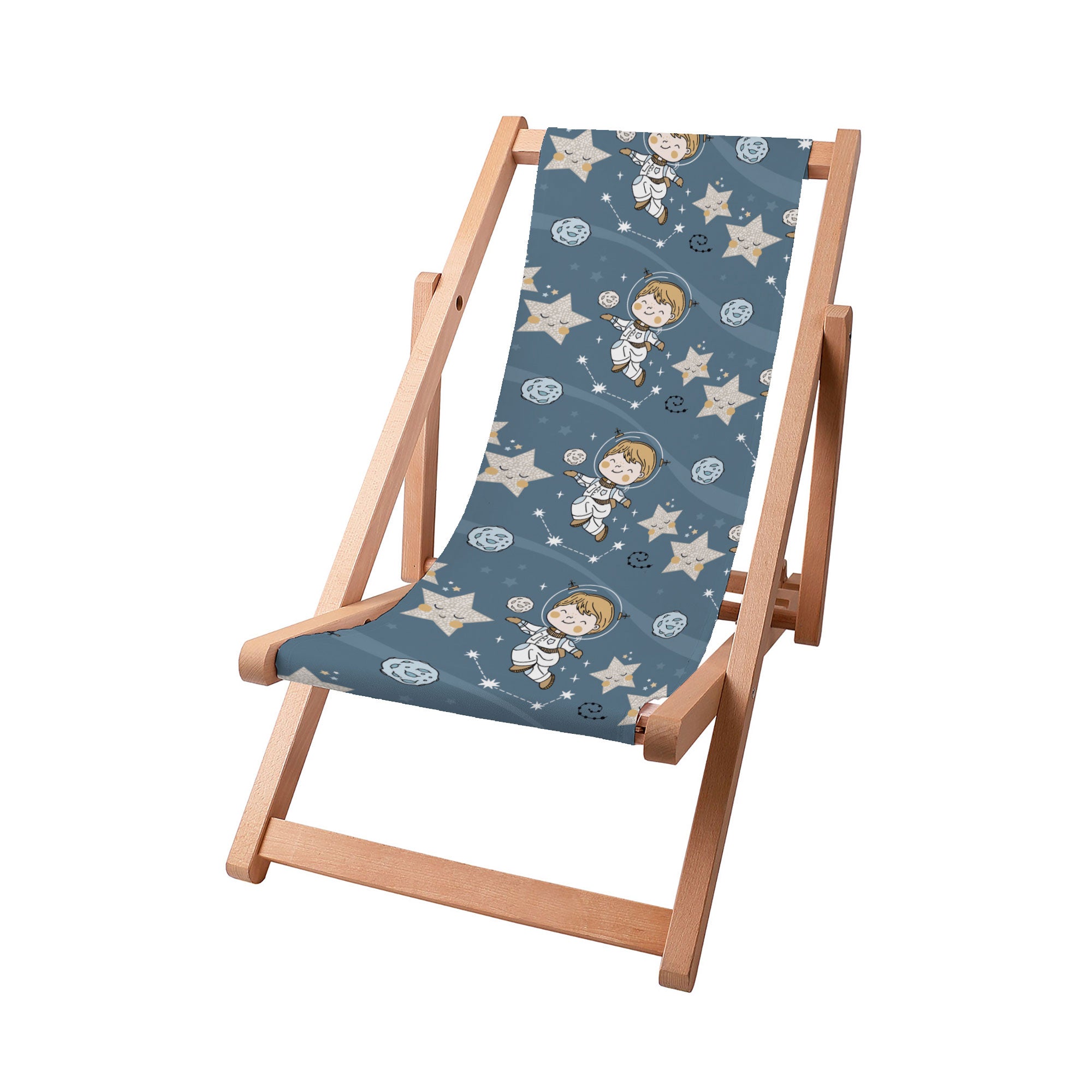Wooden Deck Chair Boy in Space-S
