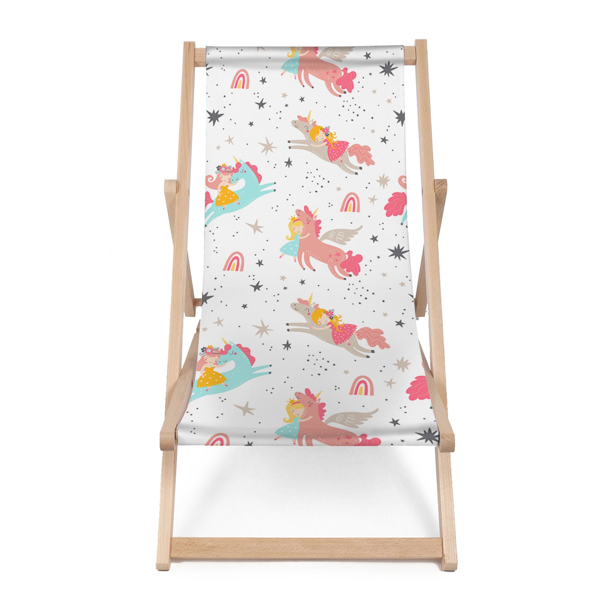 Wooden Deck Chair Unicorn Princess-M