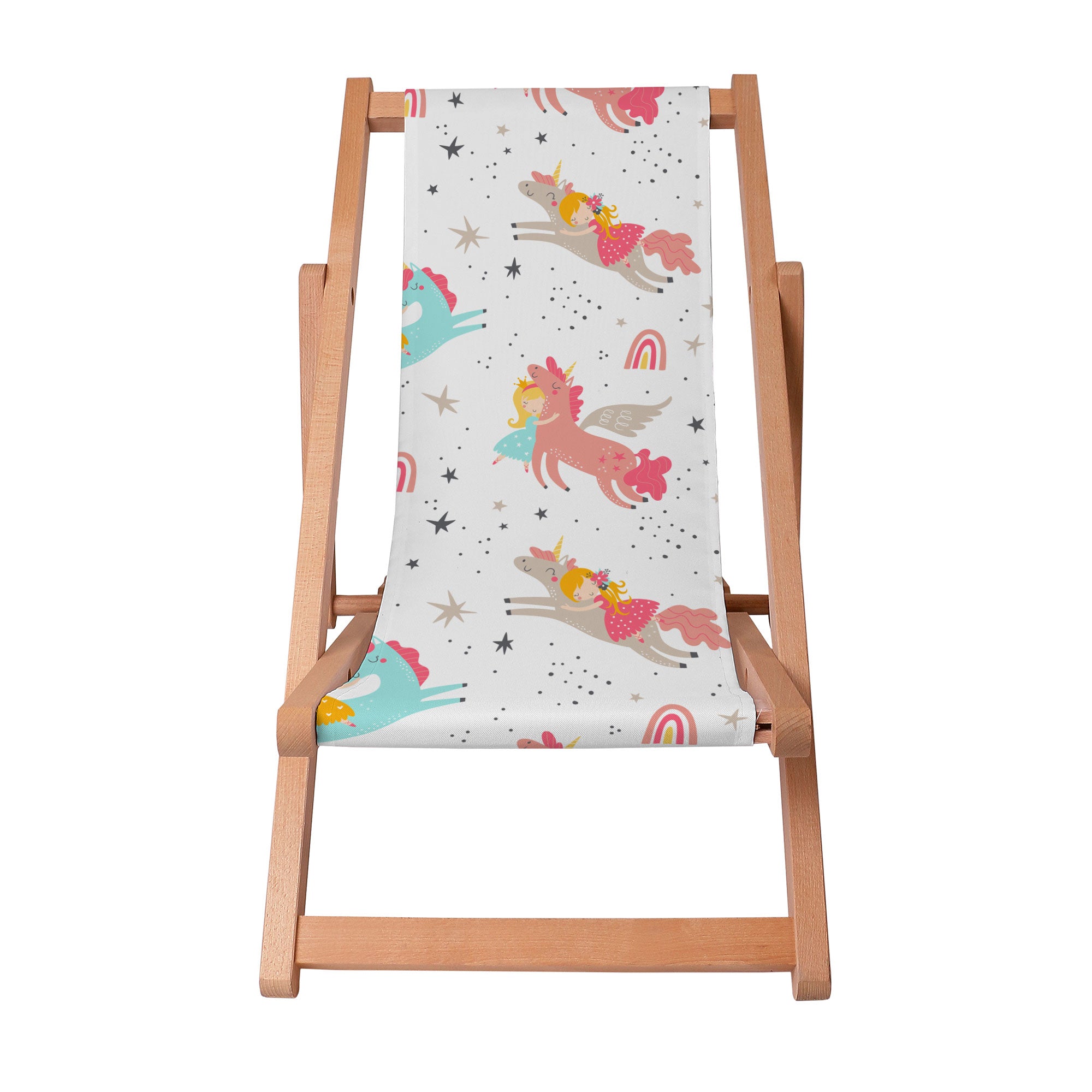 Wooden Deck Chair Unicorn Princess-S